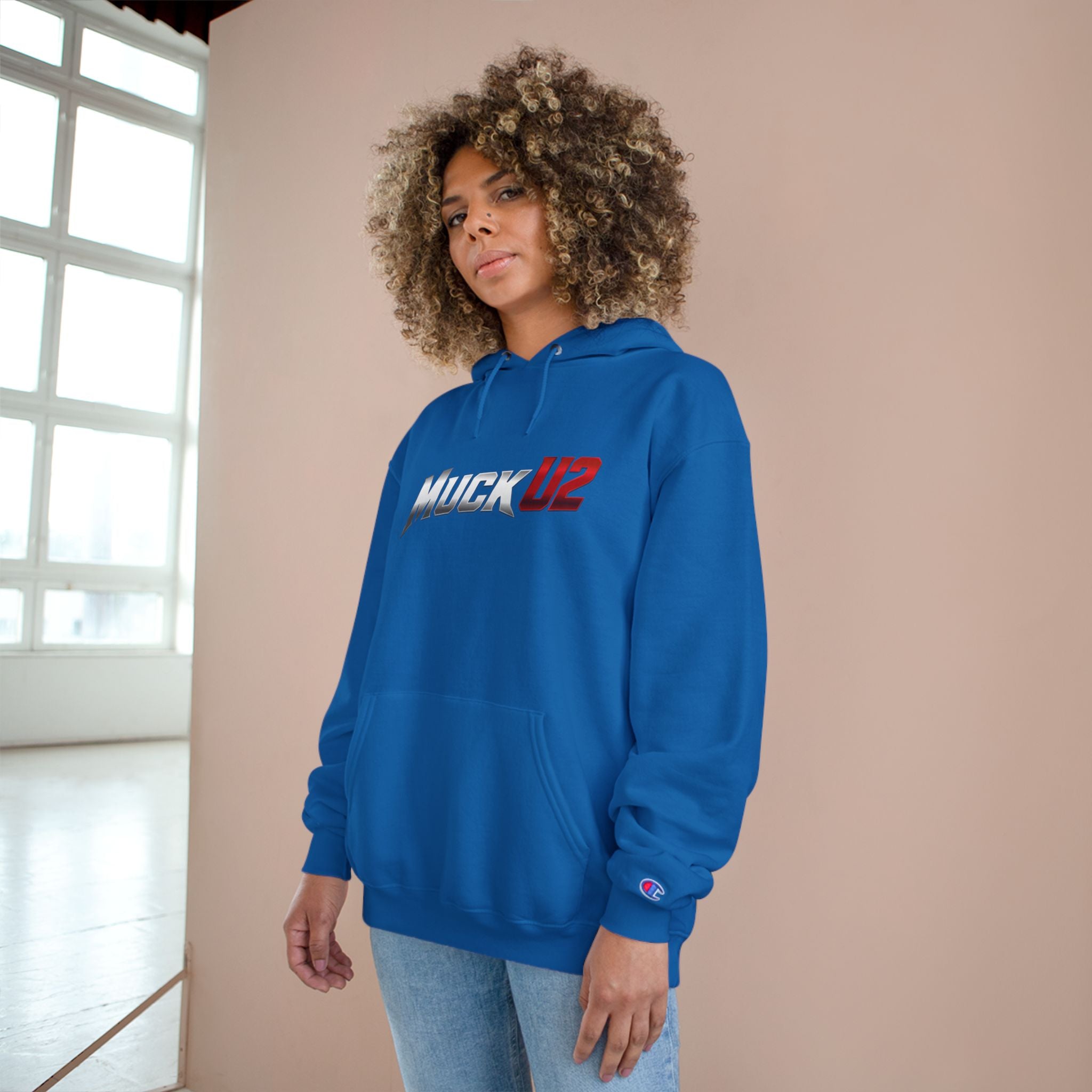 MuckU2 Poker Hoodie (gradient silver/red logo/SKU 100050)