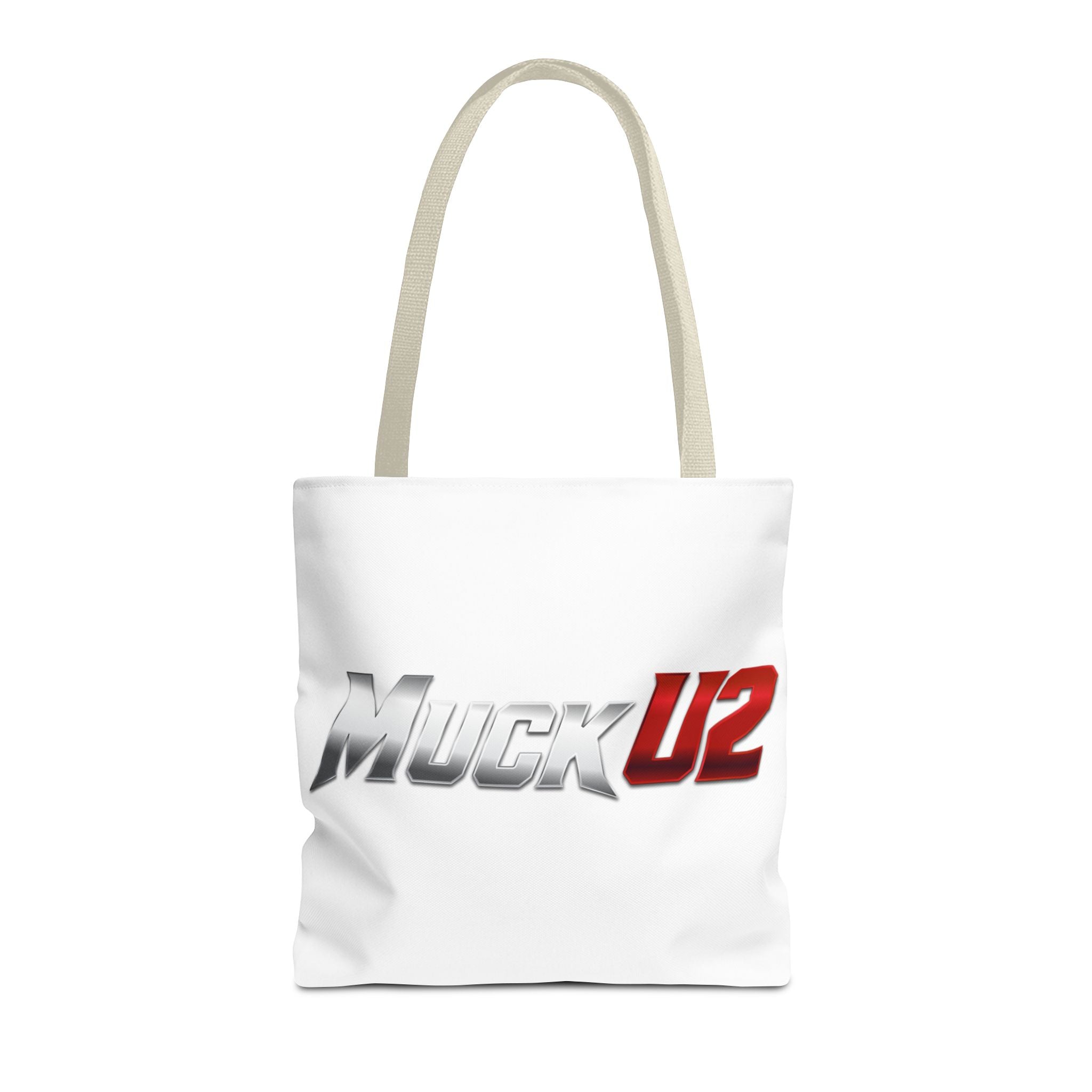 MuckU2 Bubble Canvas Poker Tote Bag (gradient silver/red logo SKU 100021)