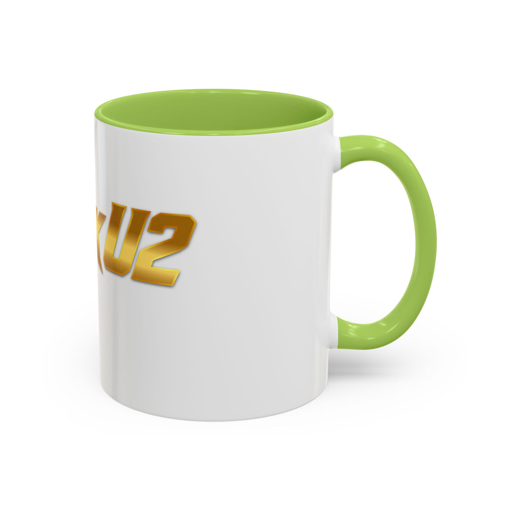 MuckU2 Classic White Mug (gold logo/SKU 100042)