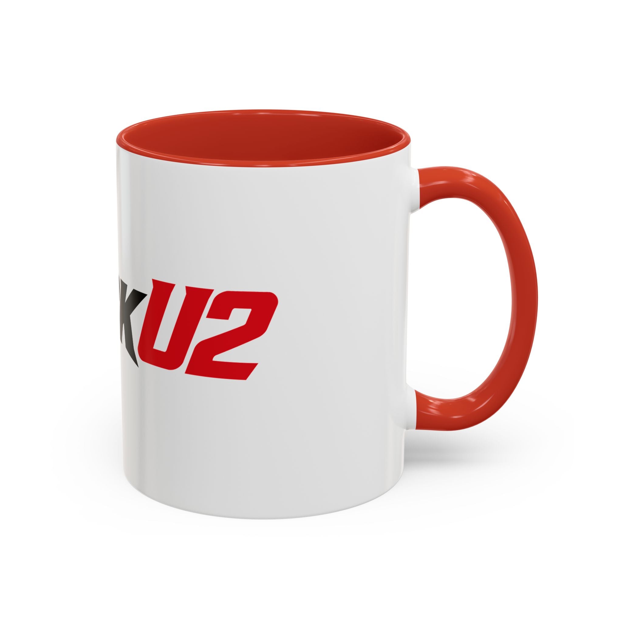 MuckU2 Classic White Mug (black/red logo/SKU 100046)