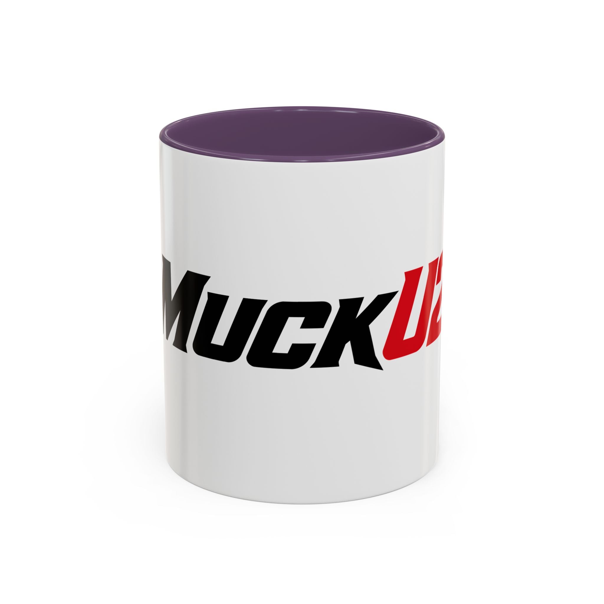 MuckU2 Classic White Mug (black/red logo/SKU 100046)