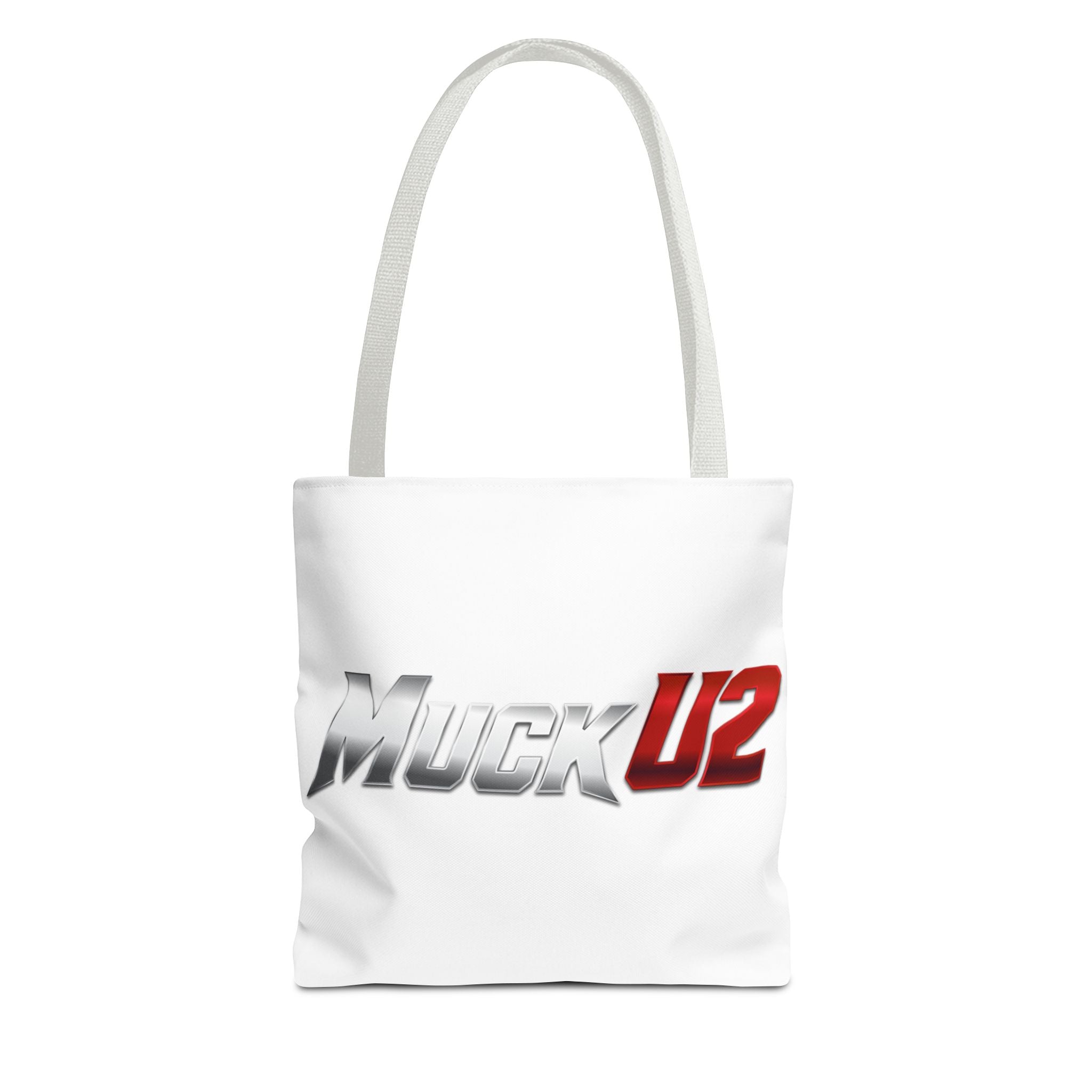 MuckU2 Bubble Canvas Poker Tote Bag (gradient silver/red logo SKU 100021)