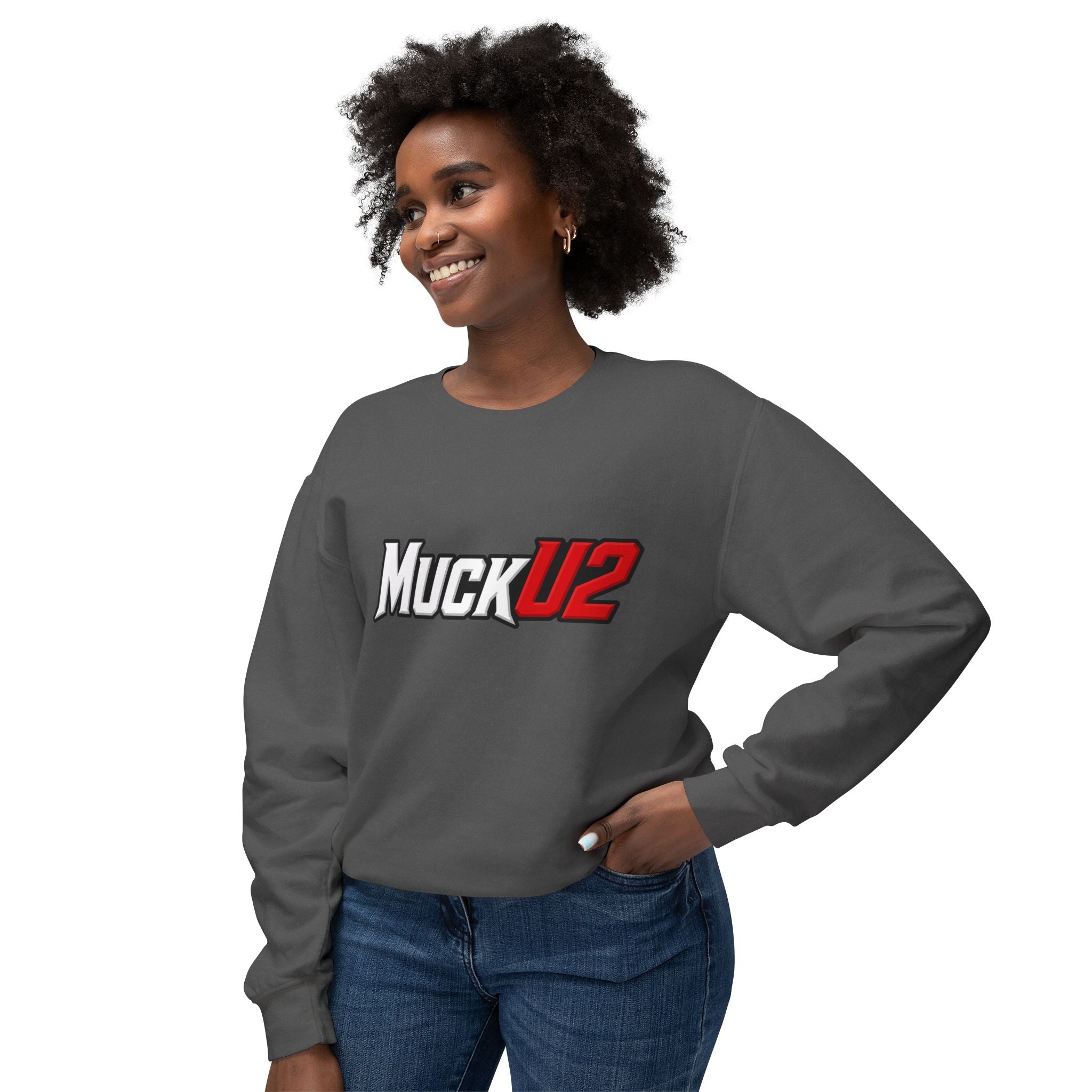 MuckU2 Poker Crewneck Sweatshirt (white/red logo/SKU 100067)