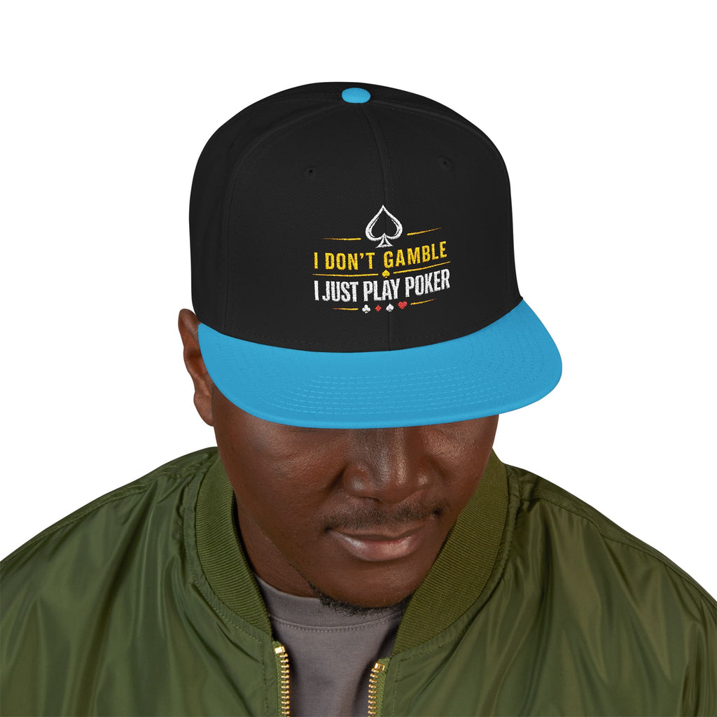 Embroidered Poker Snapback Hat – 'All In' Card Player Cap