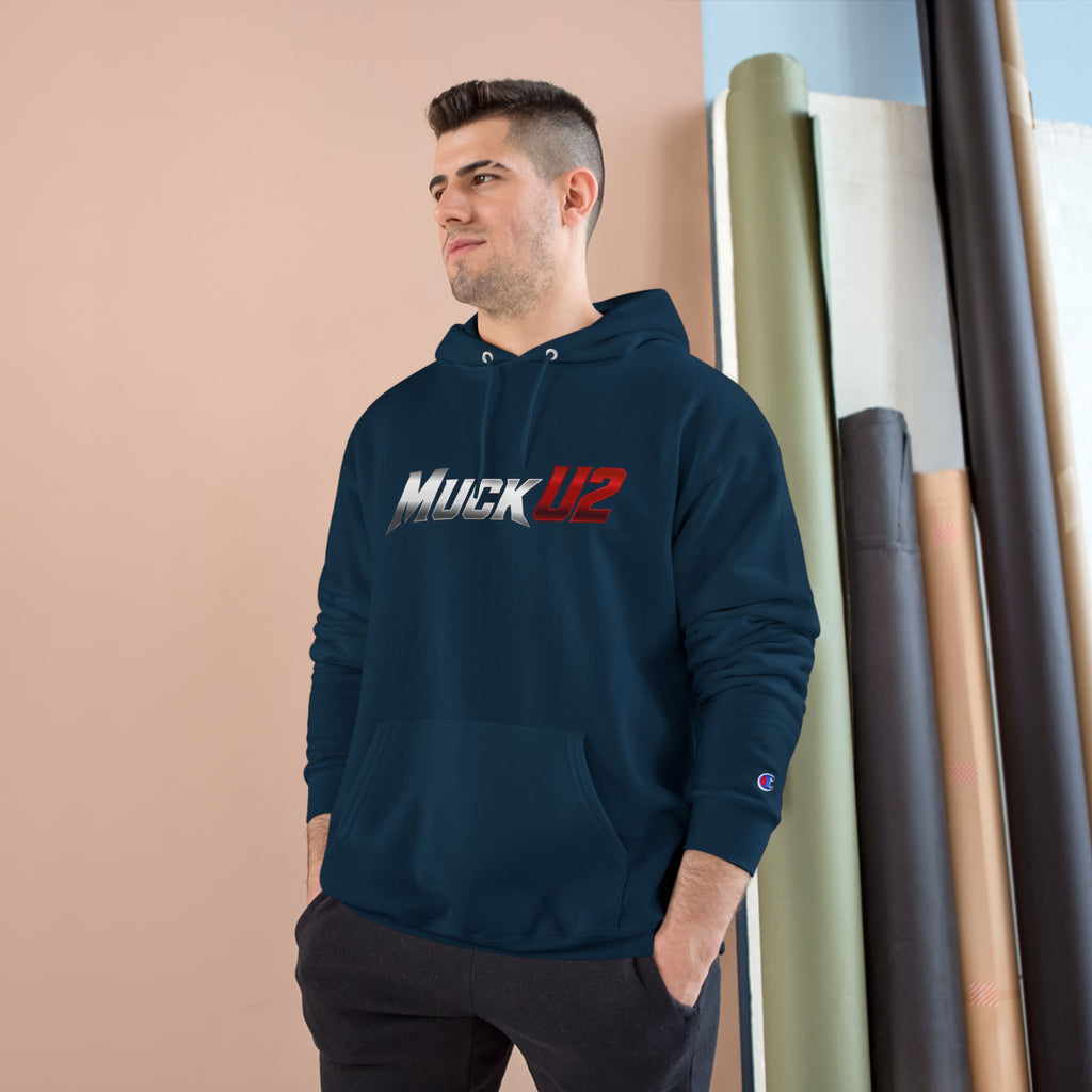 MuckU2 Poker Hoodie (gradient silver/red logo/SKU 100050)