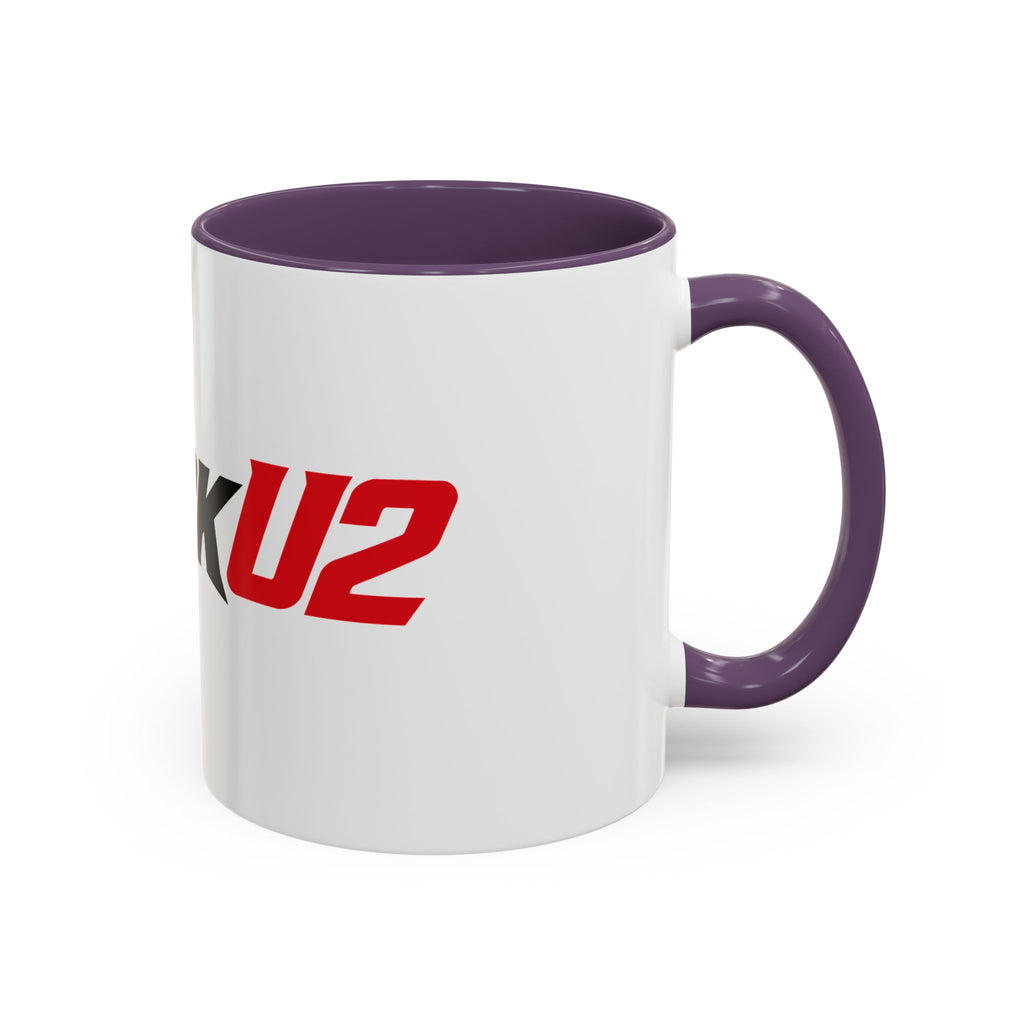 MuckU2 Classic White Mug (black/red logo/SKU 100046)