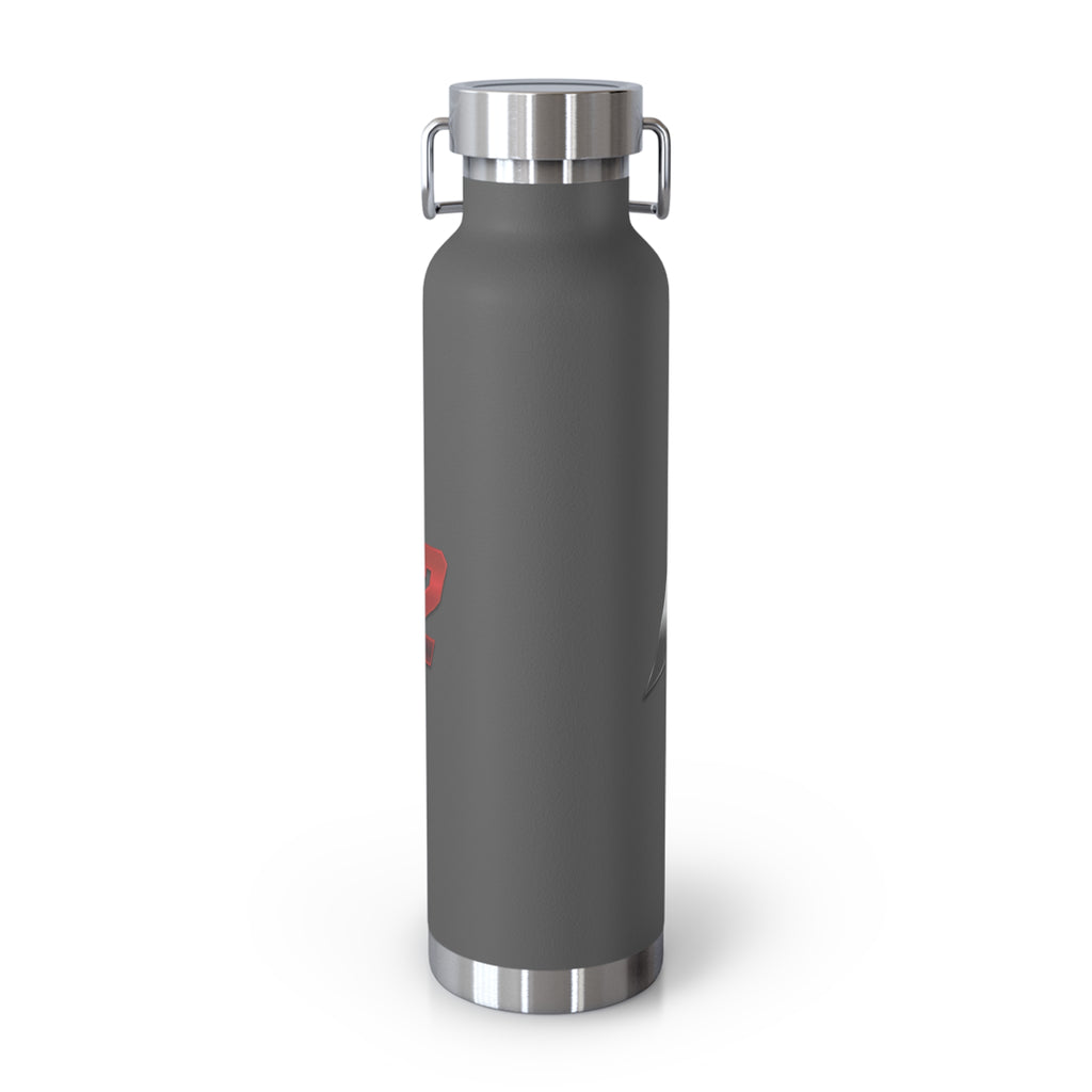 MuckU2 Insulated Water Bottle (gradient silver/red logo SKU 100012)