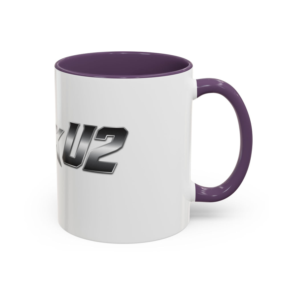 MuckU2 Classic White Mug (gradient silver/black logo/SKU 100043)