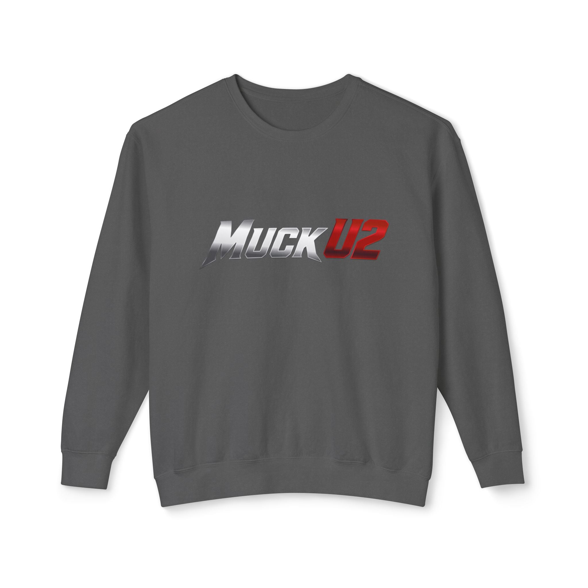 MuckU2 Poker Crewneck Sweatshirt (gradient silver/red logo/SKU 100064)
