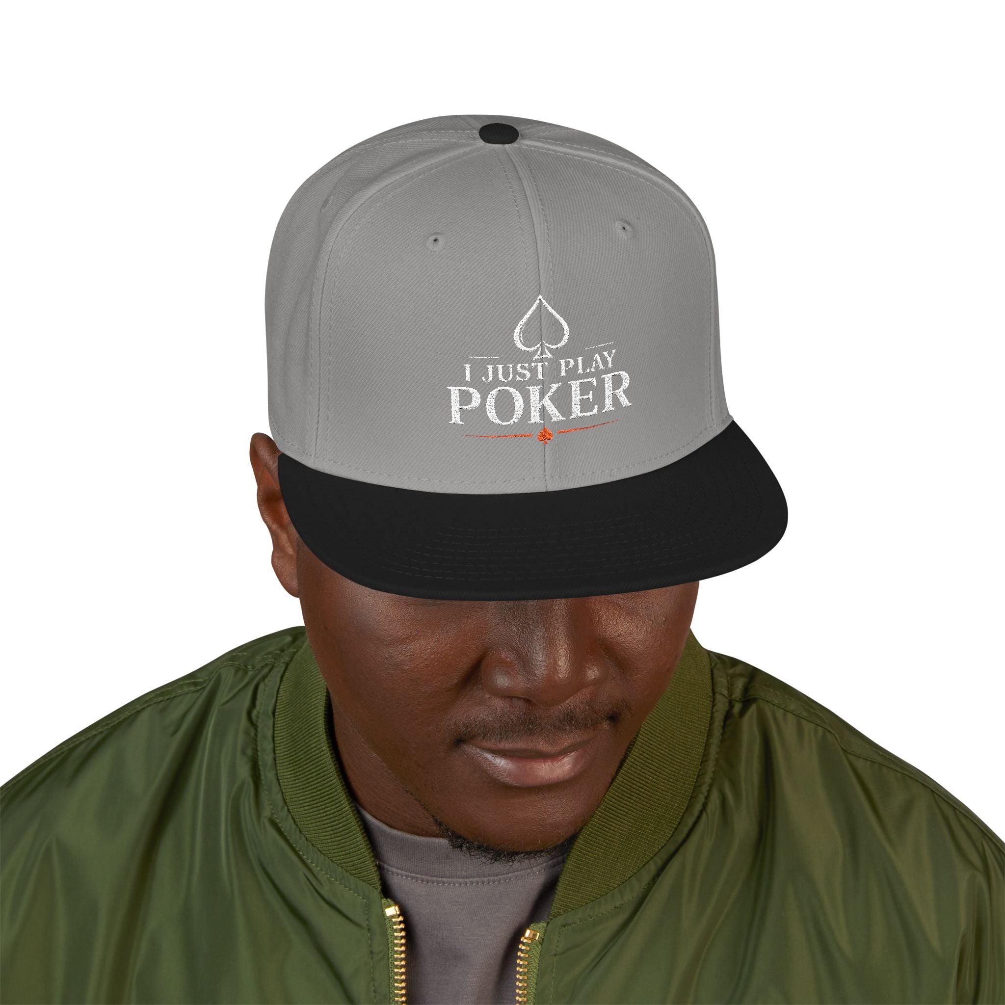 Poker Snapback Hat - 'I Just Play Poker' Embroidered Cap