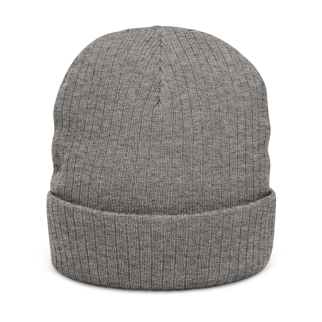MuckU2 Poker Ribbed Beanie (embroidered white/red logo/SKU 100069)