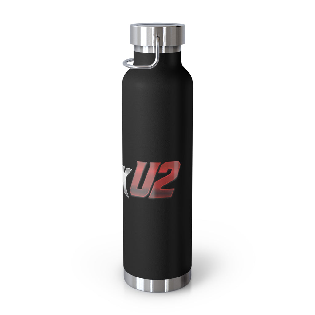 MuckU2 Insulated Water Bottle (gradient silver/red logo SKU 100013)