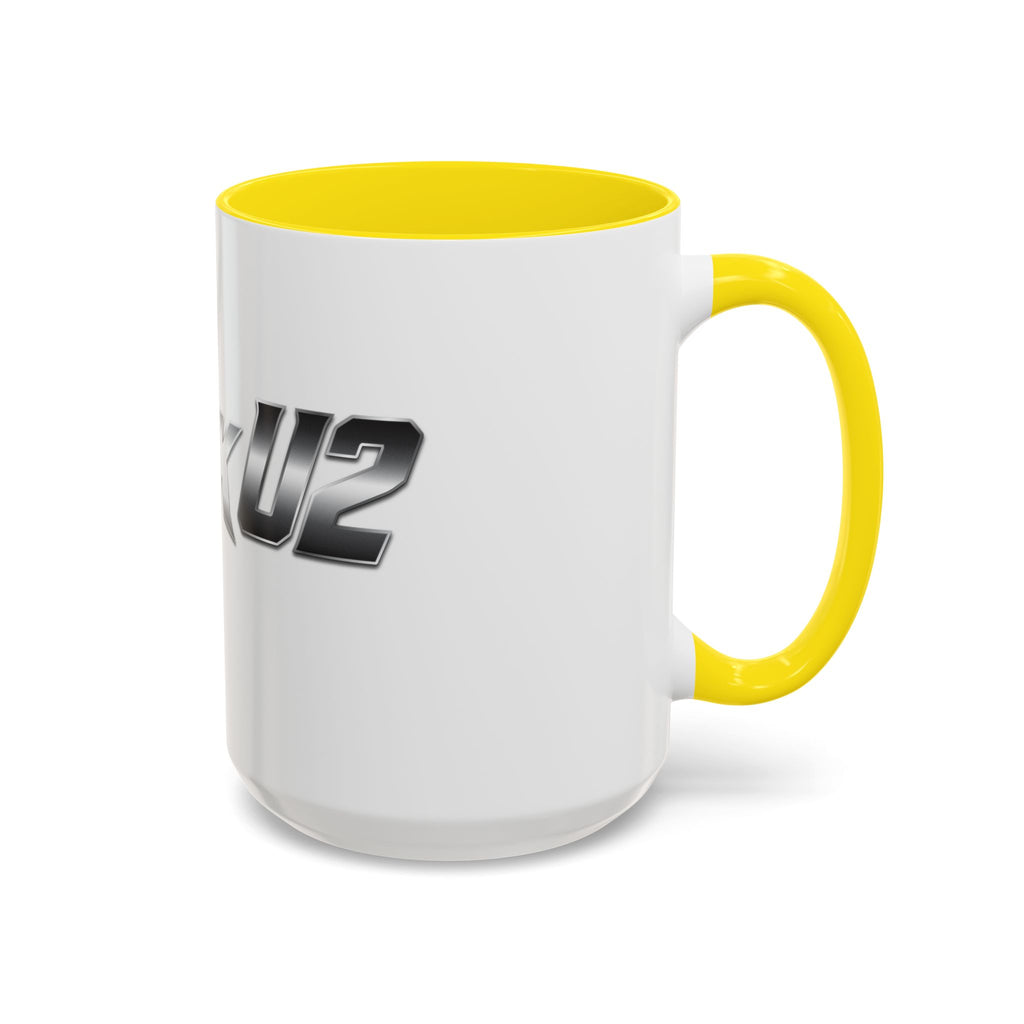 MuckU2 Classic White Mug (gradient silver/black logo/SKU 100043)