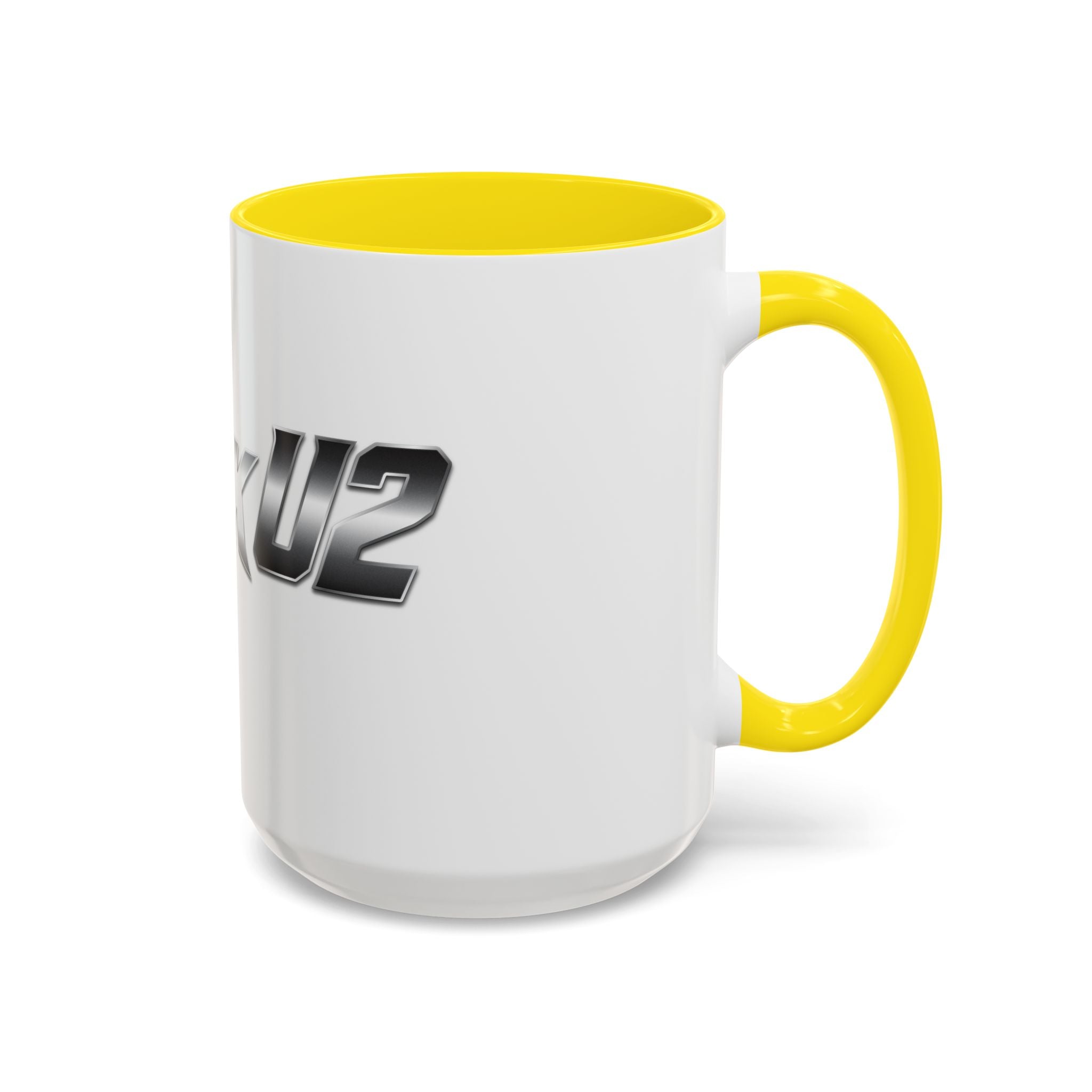 MuckU2 Classic White Mug (gradient silver/black logo/SKU 100043)