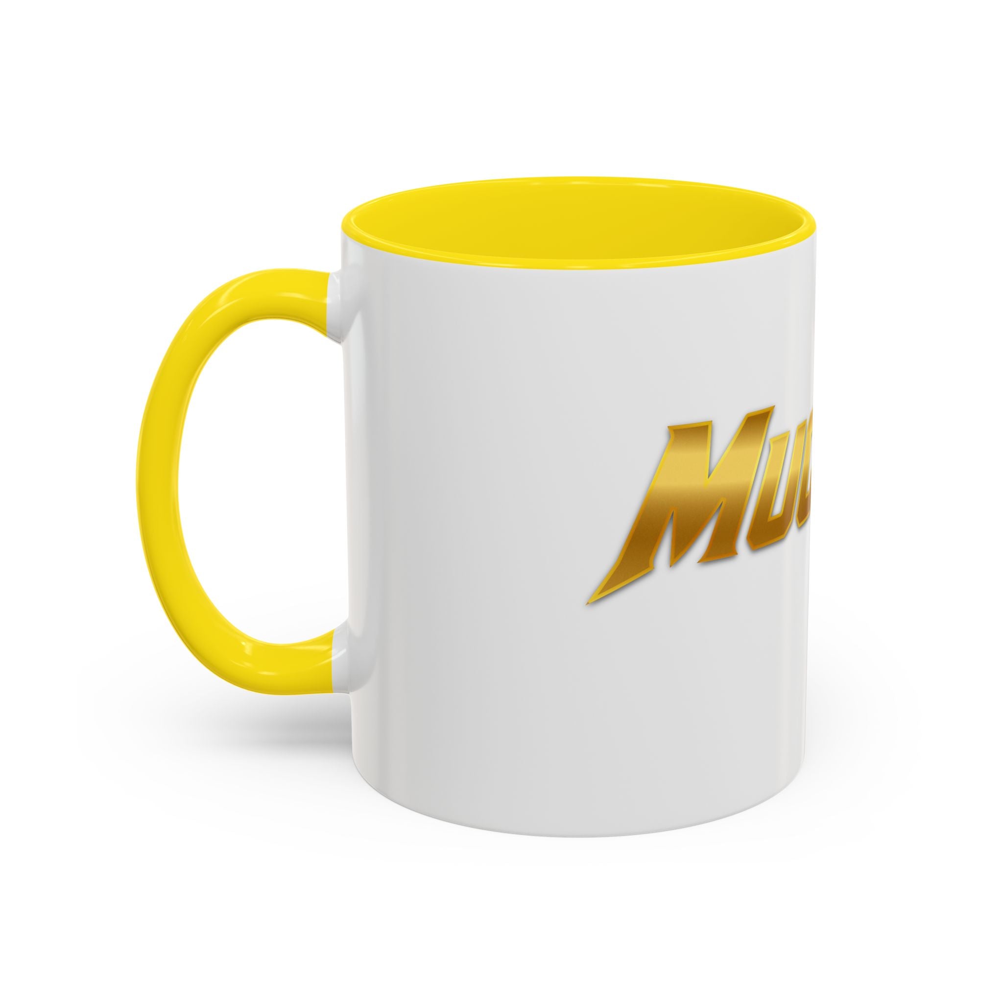 MuckU2 Classic White Mug (gold logo/SKU 100042)