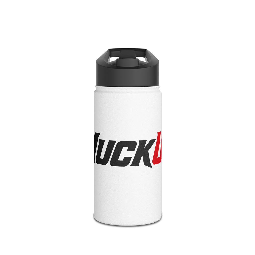 MuckU2 Stainless Steel Poker Water Bottle (black/red logo/SKU 100026)