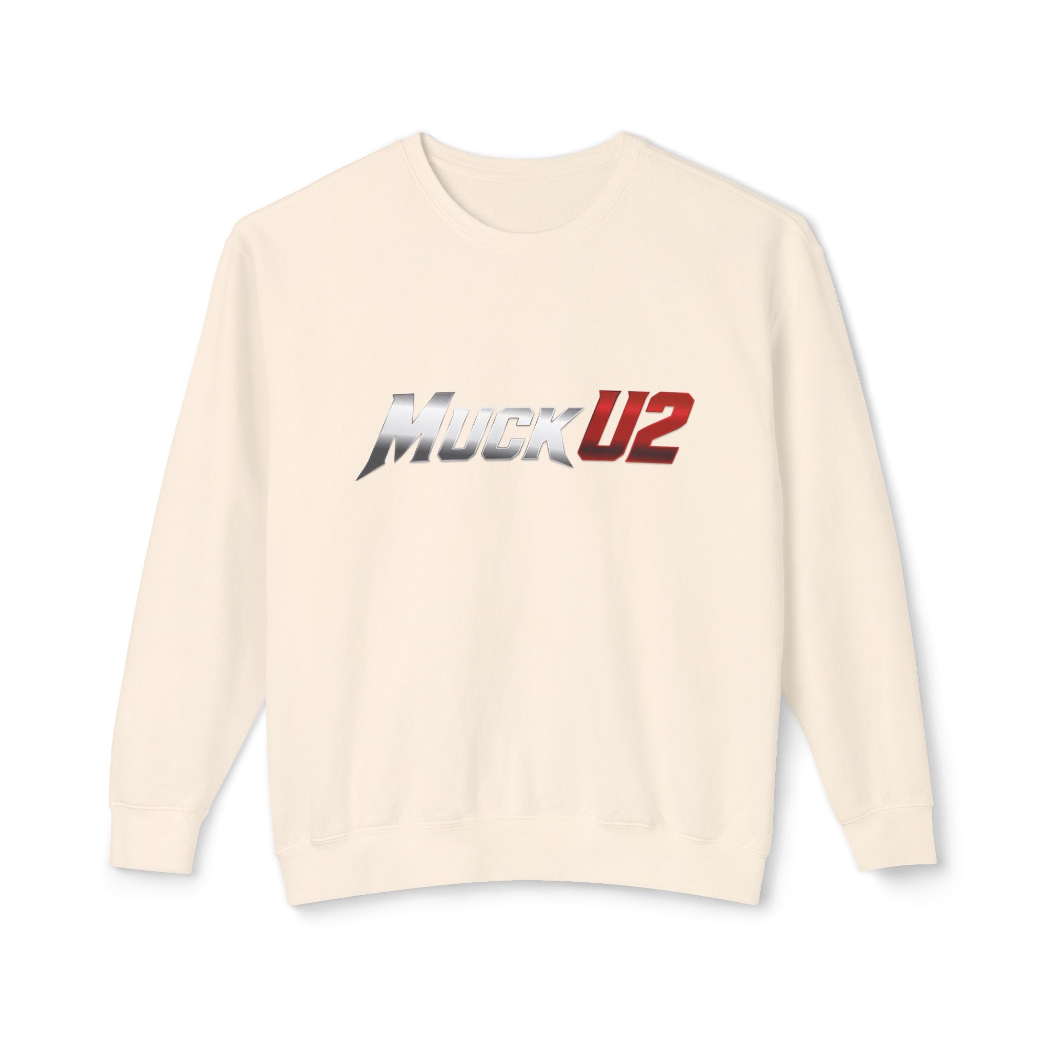 MuckU2 Poker Crewneck Sweatshirt (gradient silver/red logo/SKU 100064)
