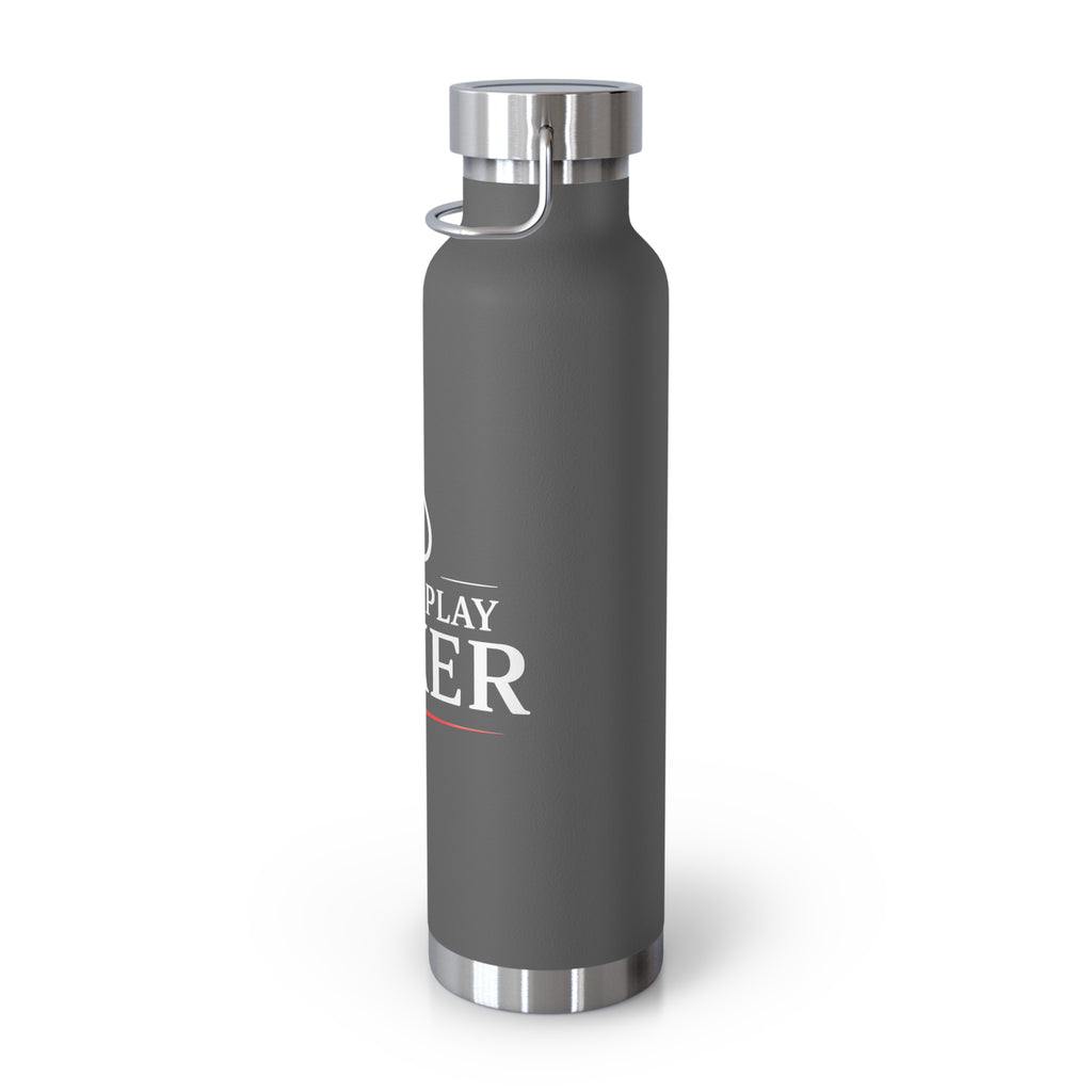 Just Play Poker 22oz Insulated Water Bottle — Copper Vacuum Thermos for Poker Players
