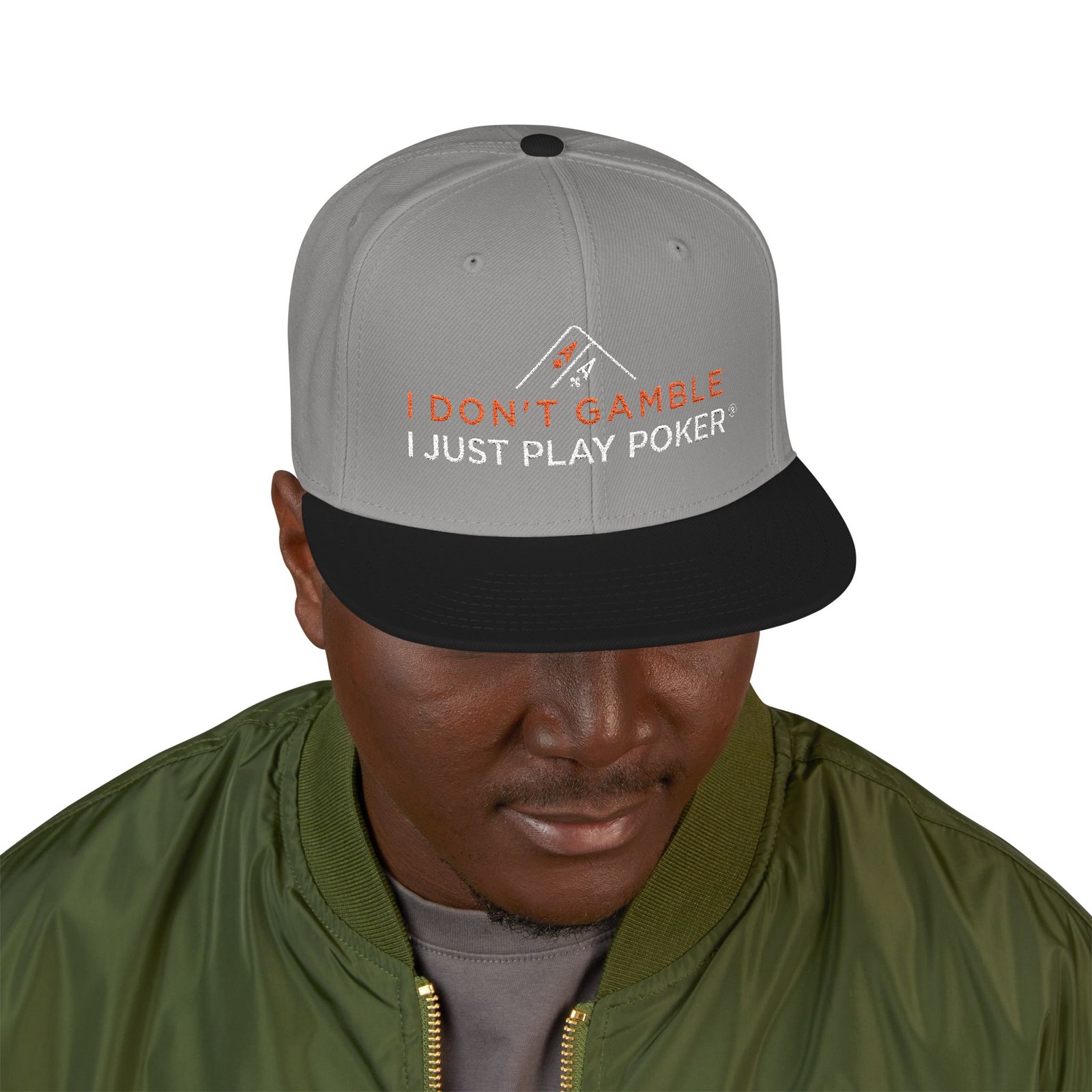 I Don’t Gamble, I Just Play Poker Snapback Poker Cap – Red & White Logo