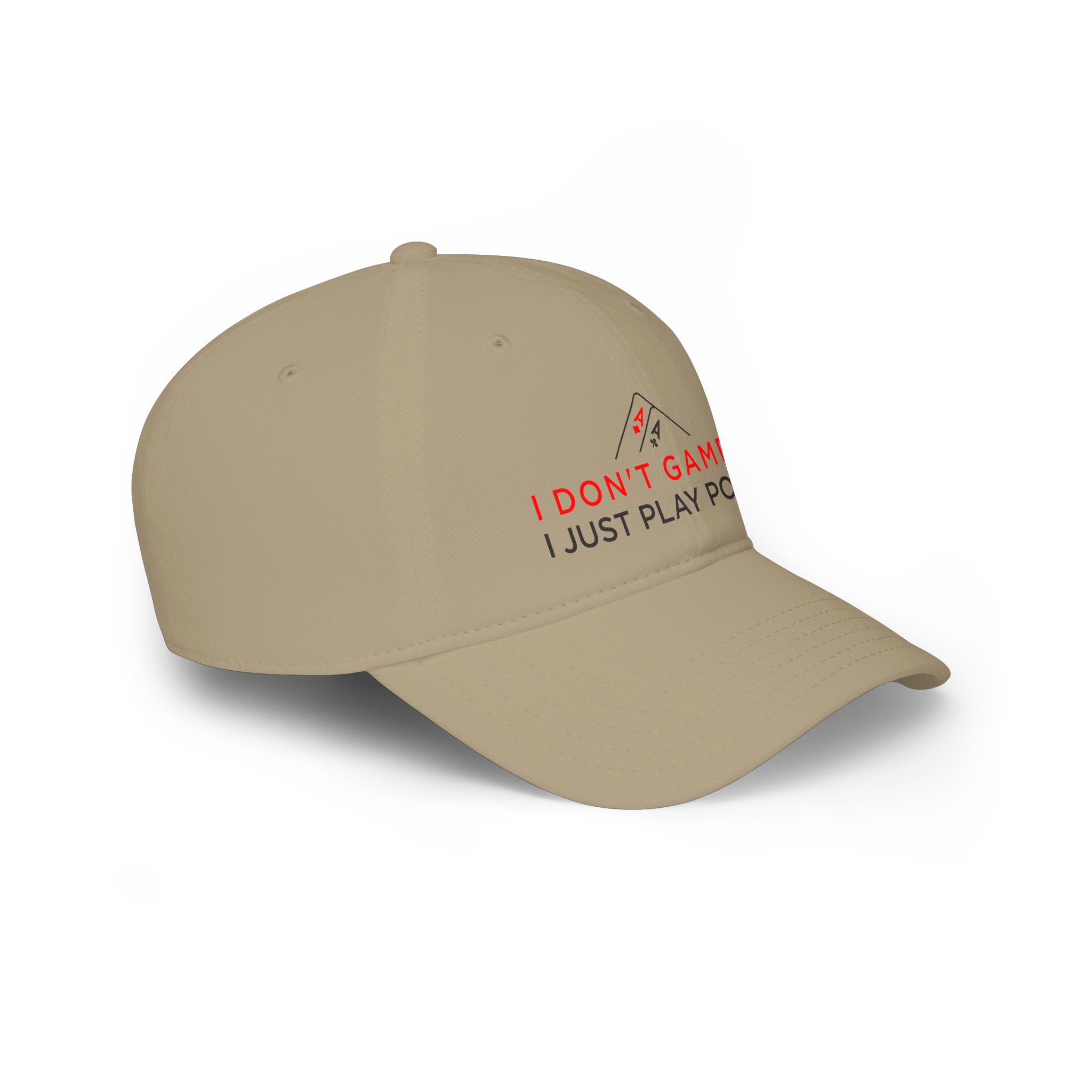 I Don’t Gamble, I Just Play Poker Cap – Red & Black Poker Logo