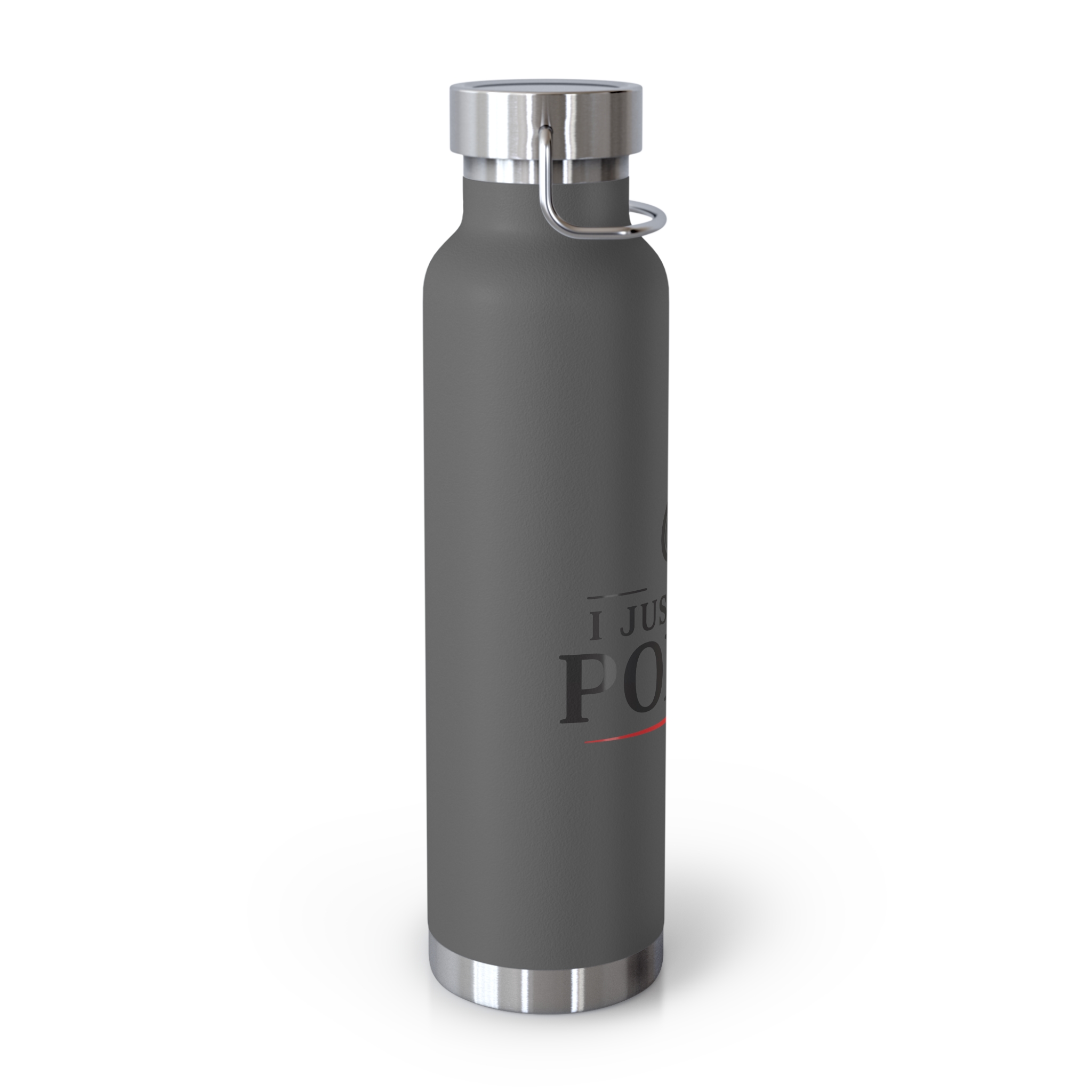 I Just Play Poker Insulated Water Bottle – Black & Red Logo