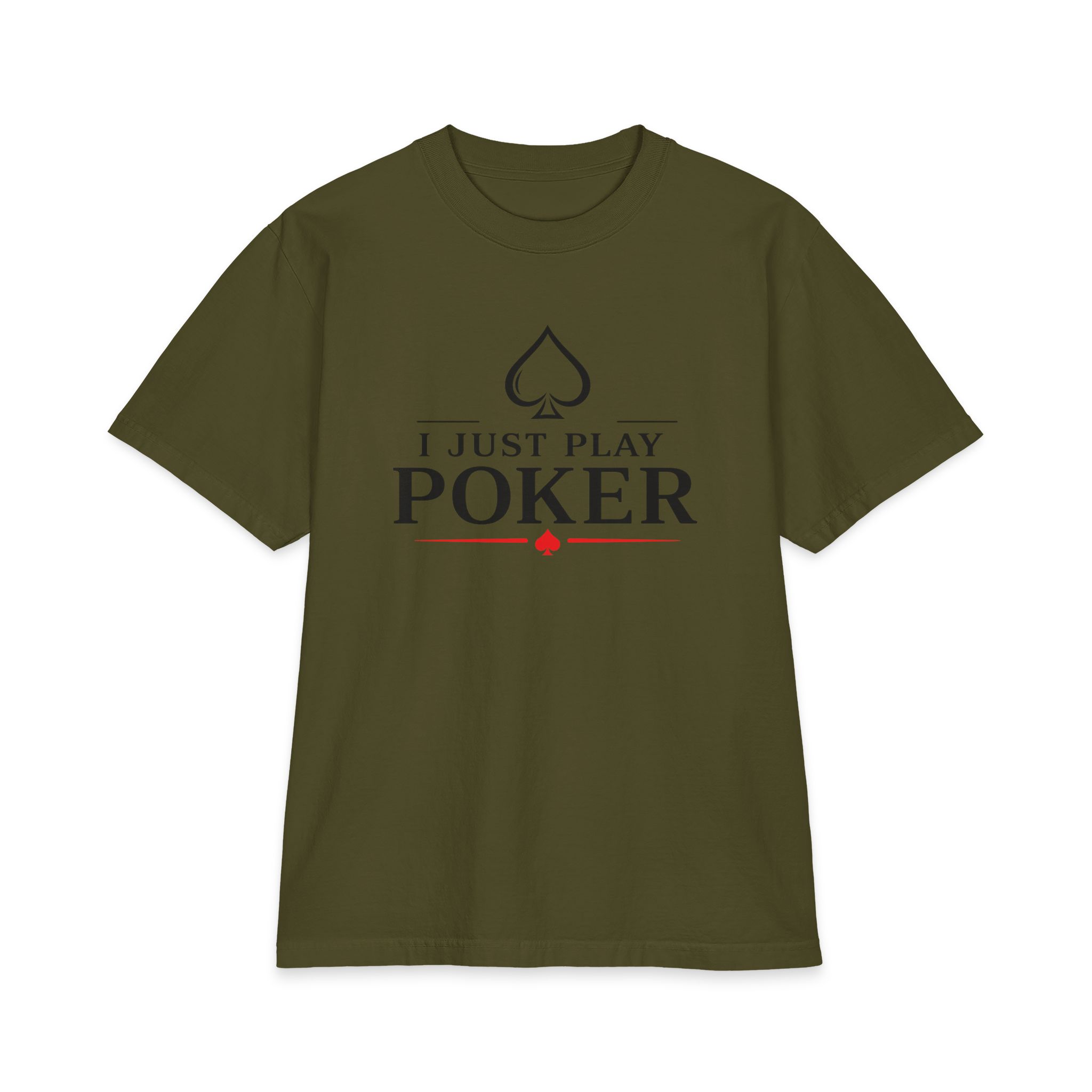 I Just Play Poker T-Shirt – Black & Red Poker Graphic Tee