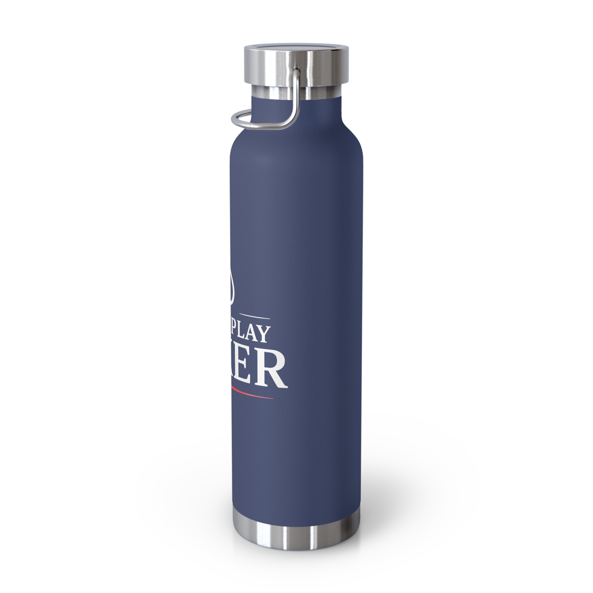 I Just Play Poker Insulated Water Bottle – White & Red Logo