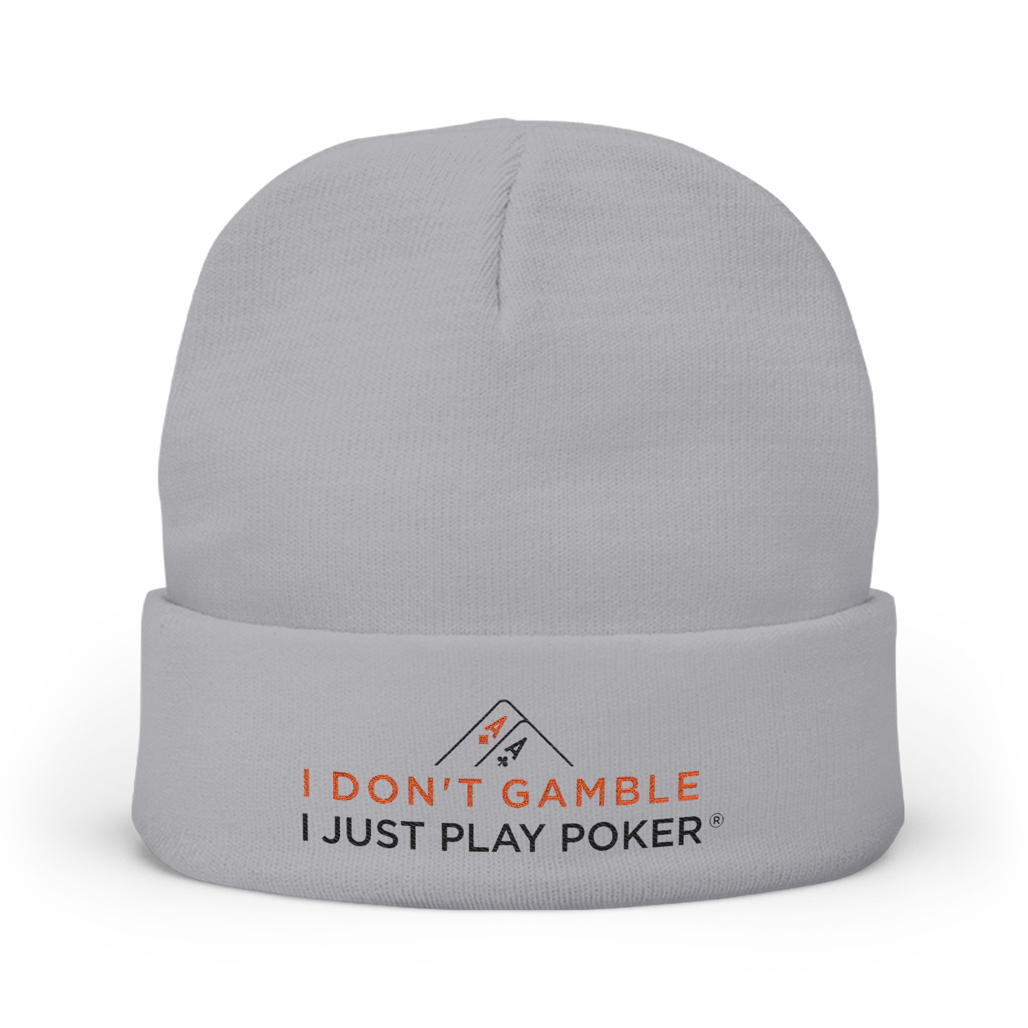 I Don’t Gamble, I Just Play Poker Beanie – Red & Black Logo