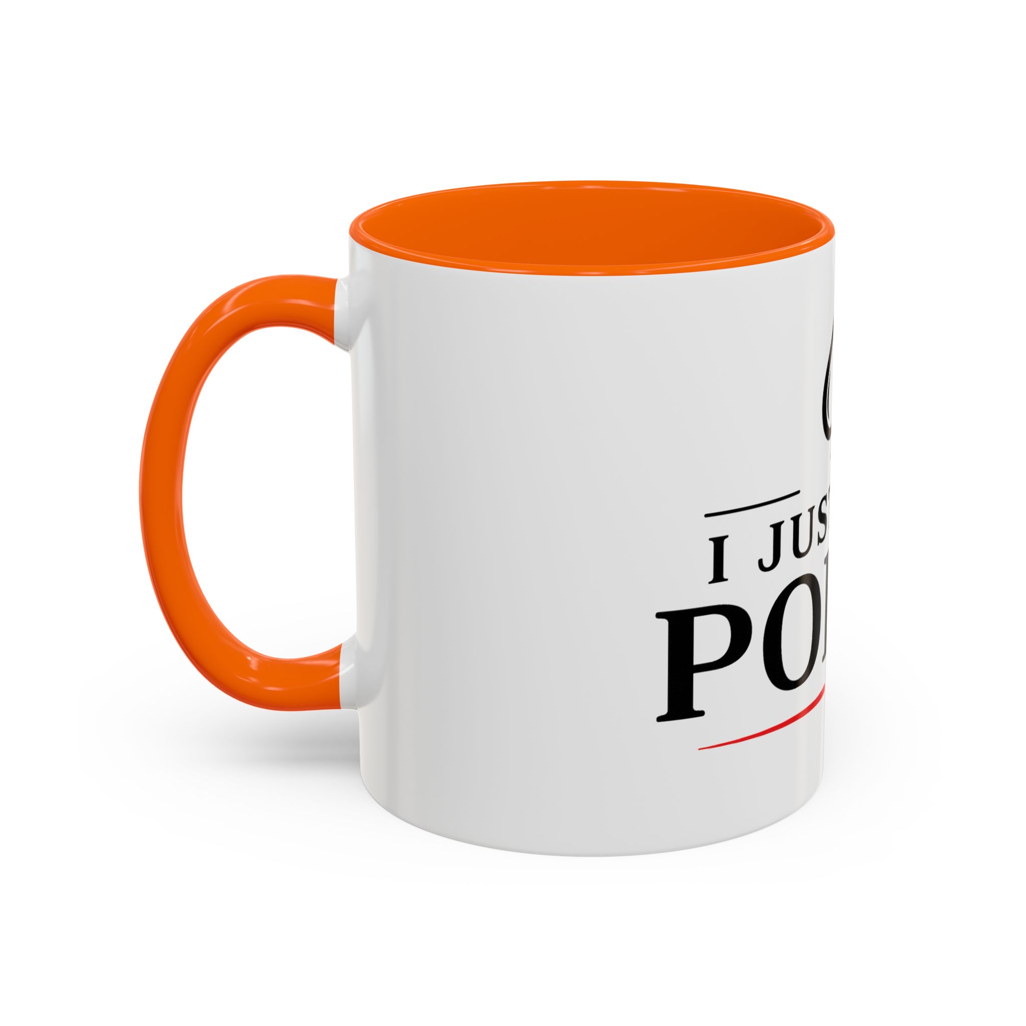 I Just Play Poker White Mug – Black & Red Logo