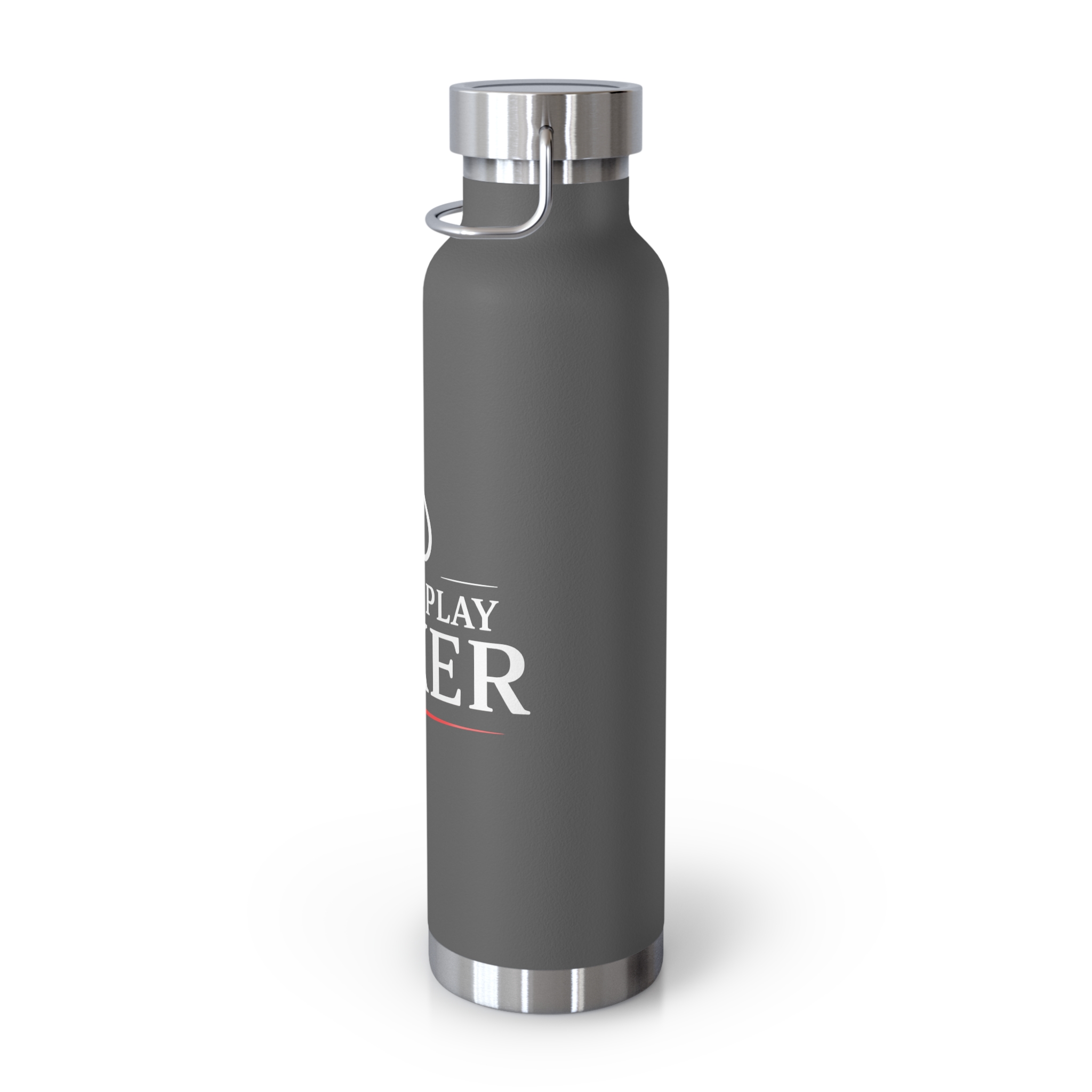 I Just Play Poker Insulated Water Bottle – White & Red Logo