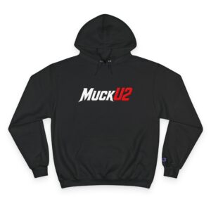MuckU2 Hoodie – White & Red Logo Poker Pullover