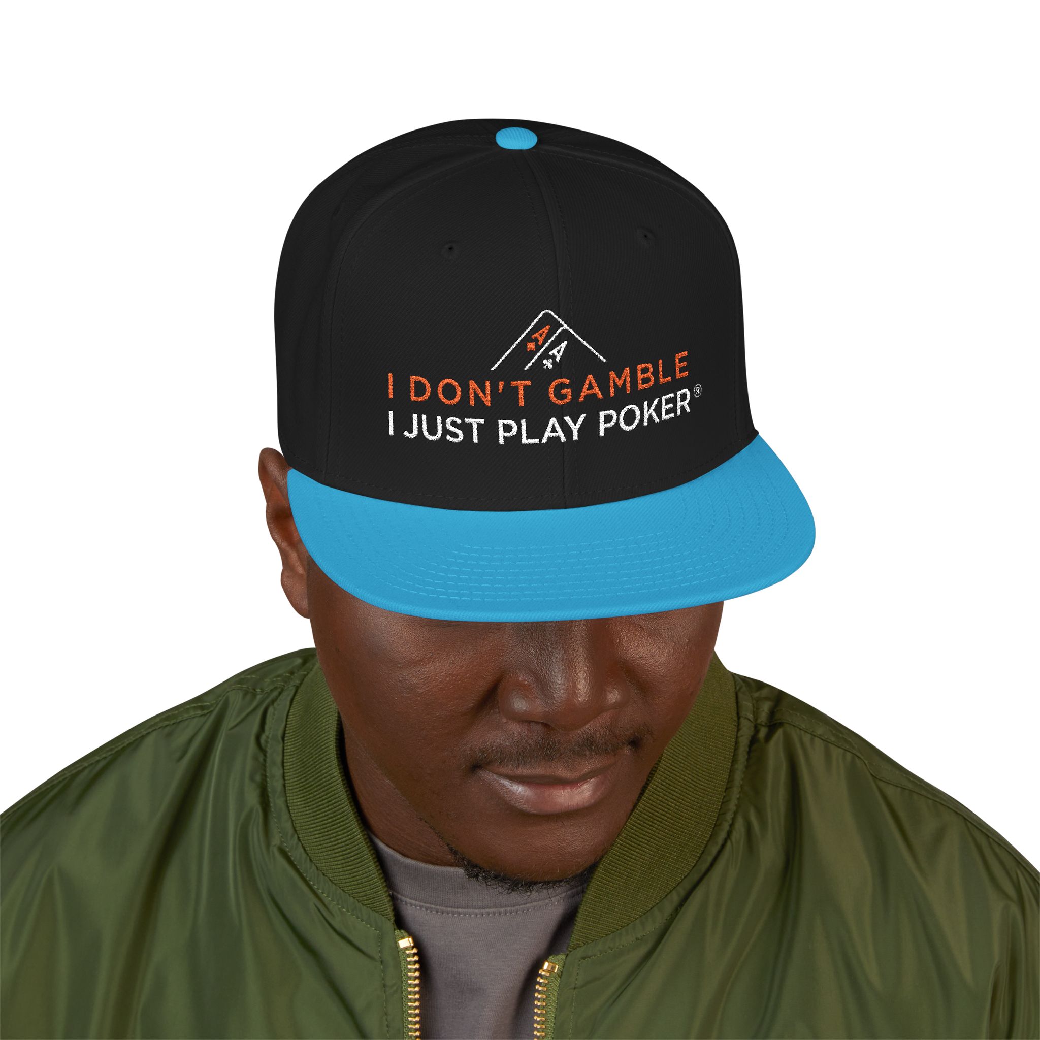I Don’t Gamble, I Just Play Poker Snapback Poker Cap – Red & White Logo