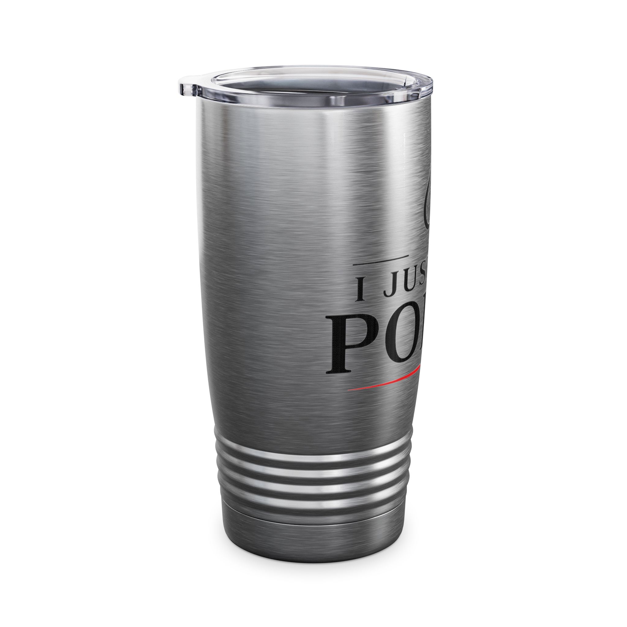 I Just Play Poker Tumbler – Black & Red Poker Logo