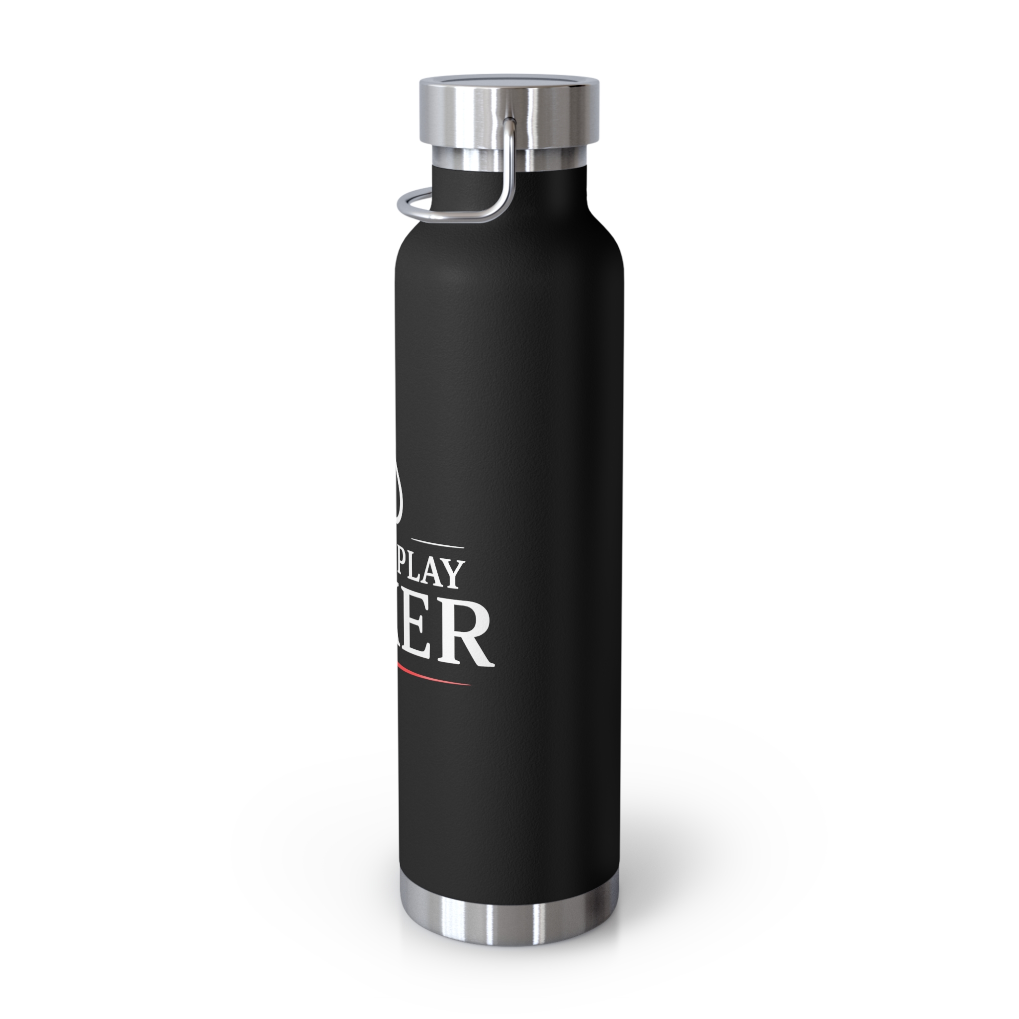 I Just Play Poker Insulated Water Bottle – White & Red Logo