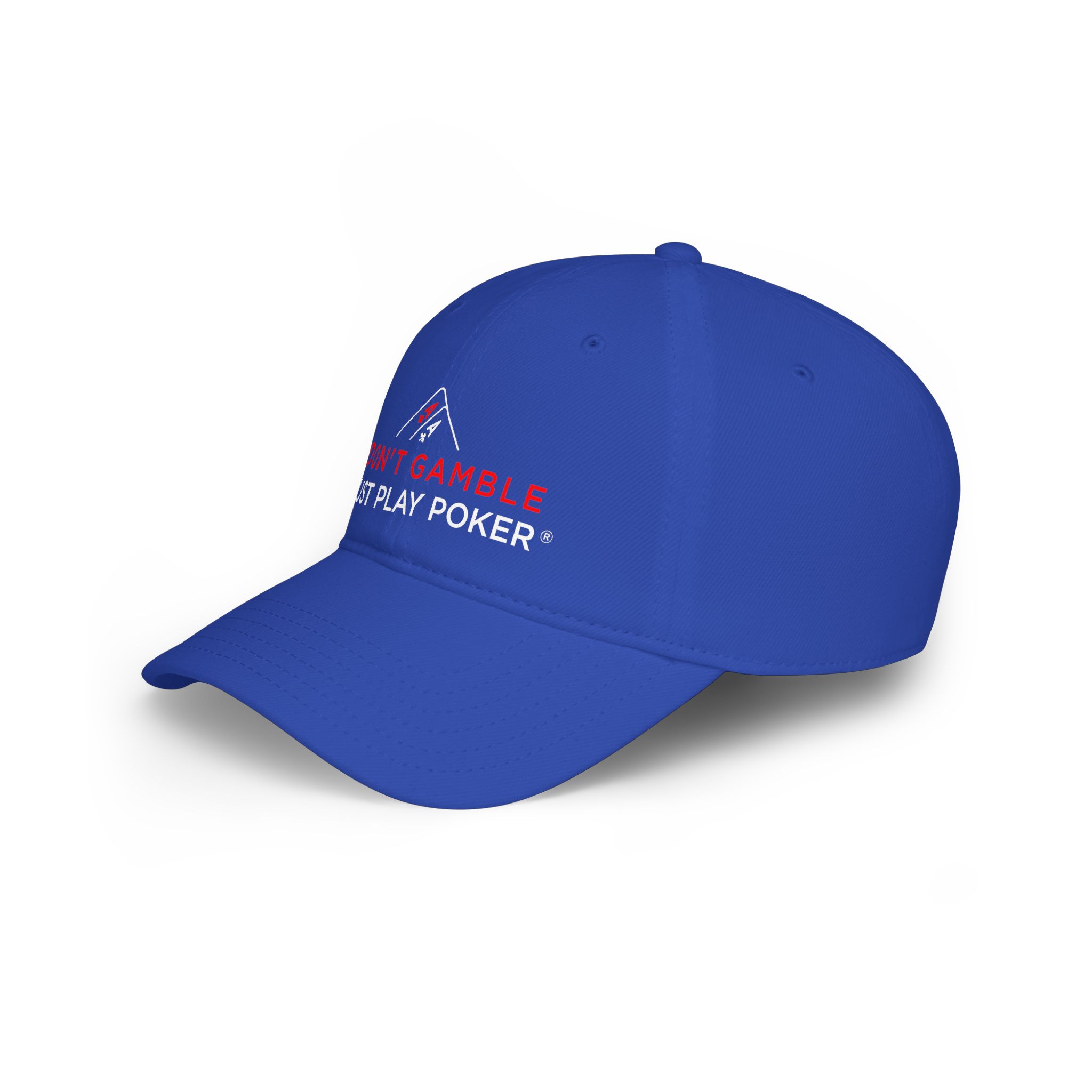 I Don’t Gamble, I Just Play Poker Cap – Red & White Poker Logo