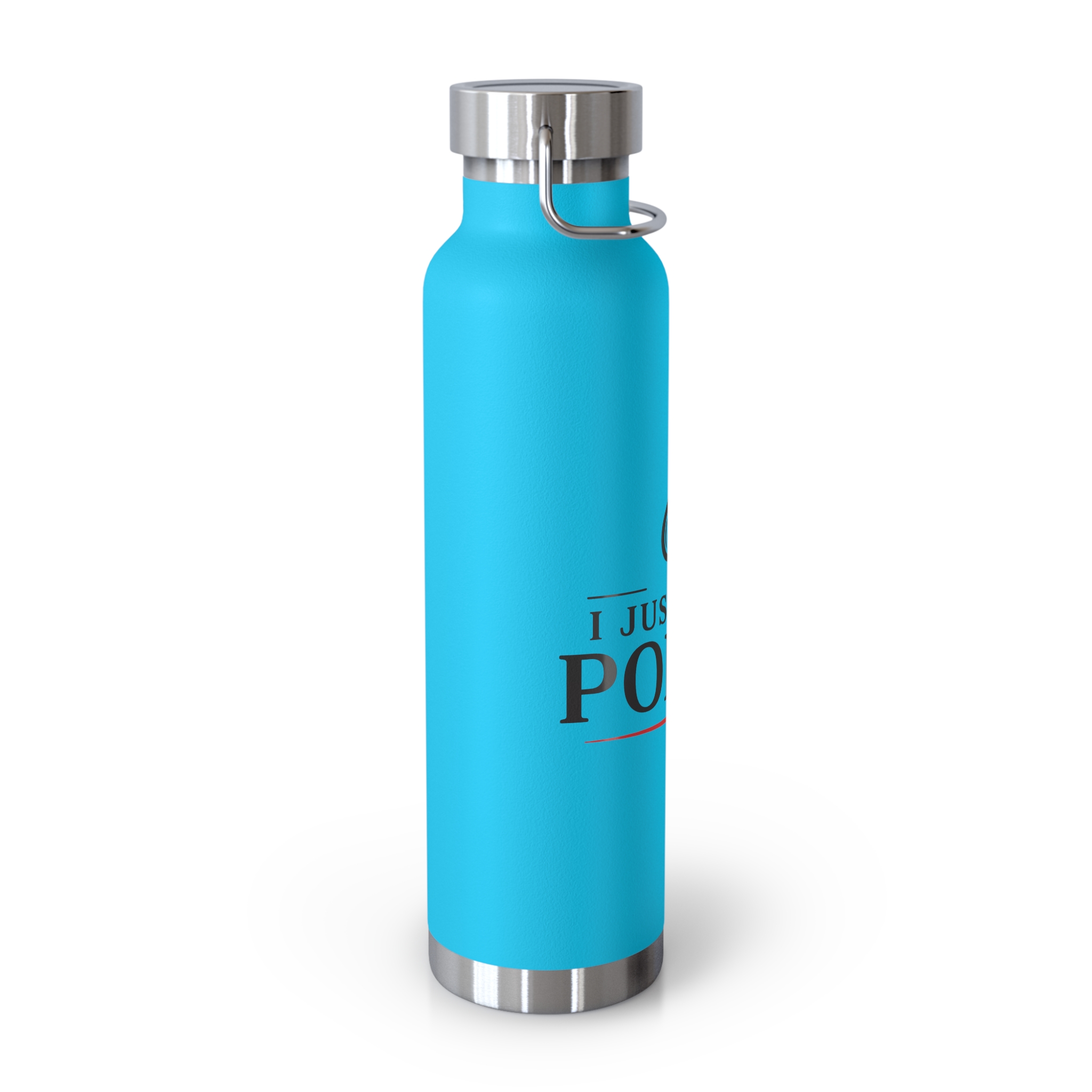 I Just Play Poker Insulated Water Bottle – Black & Red Logo