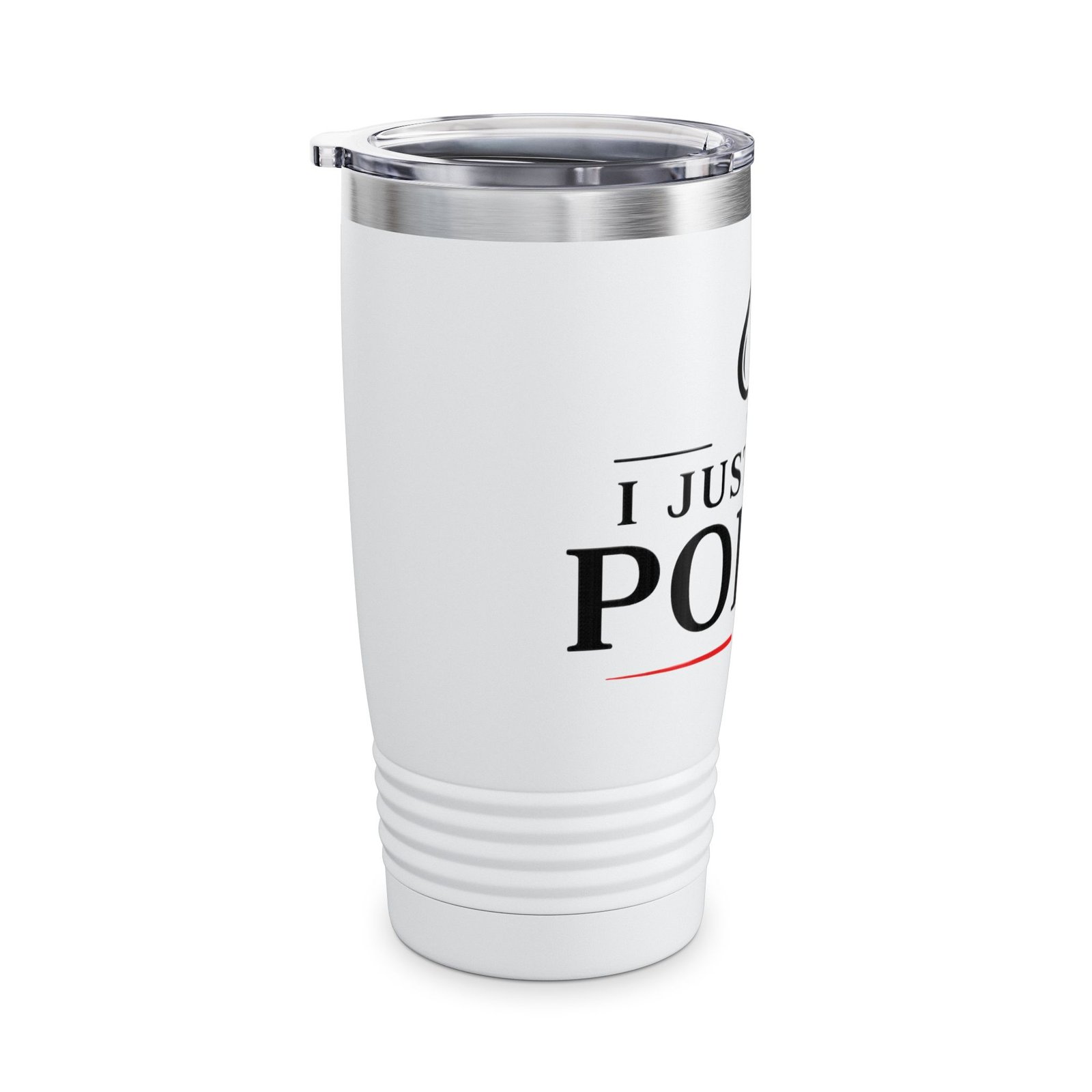 I Just Play Poker Tumbler – Black & Red Poker Logo