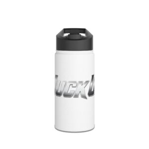 MuckU2 Sports Water Bottle – Black Lid with Gradient Silver Logo