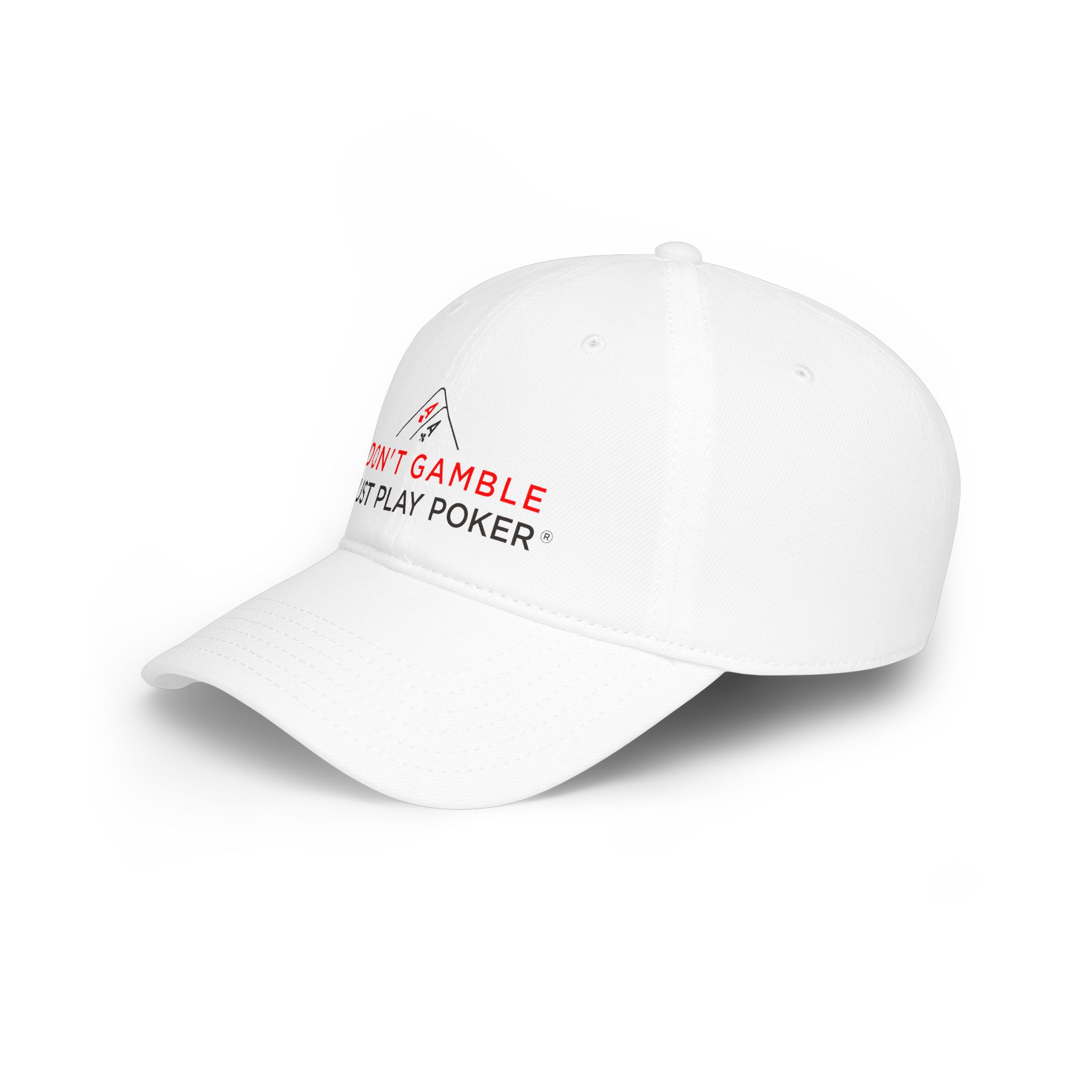 I Don’t Gamble, I Just Play Poker Cap – Red & Black Poker Logo
