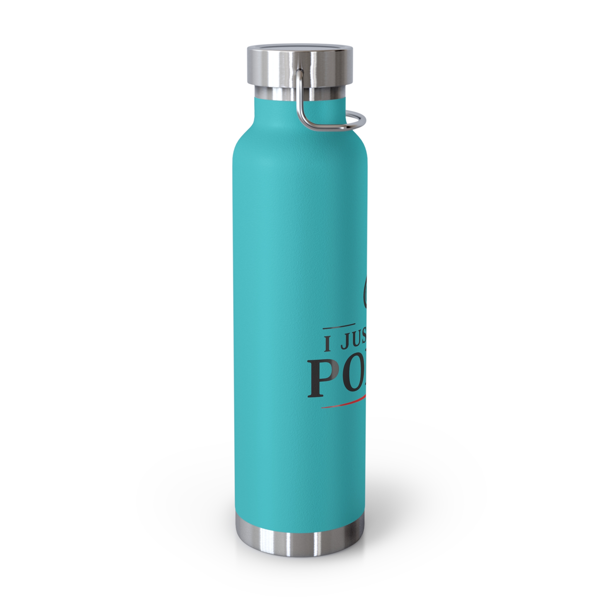 I Just Play Poker Insulated Water Bottle – Black & Red Logo