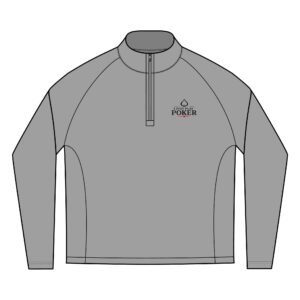 I Just Play Poker Quarter-Zip Pullover – Black & Red Poker Logo