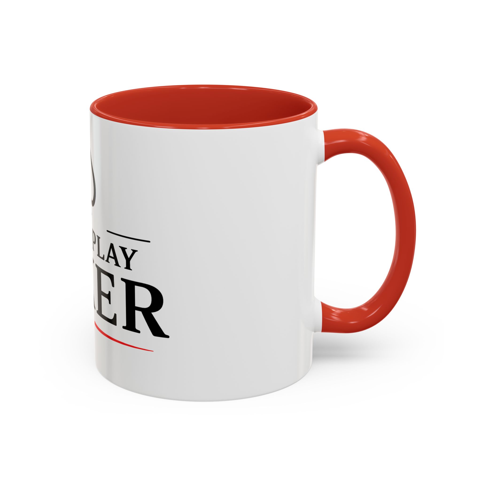 I Just Play Poker White Mug – Black & Red Logo