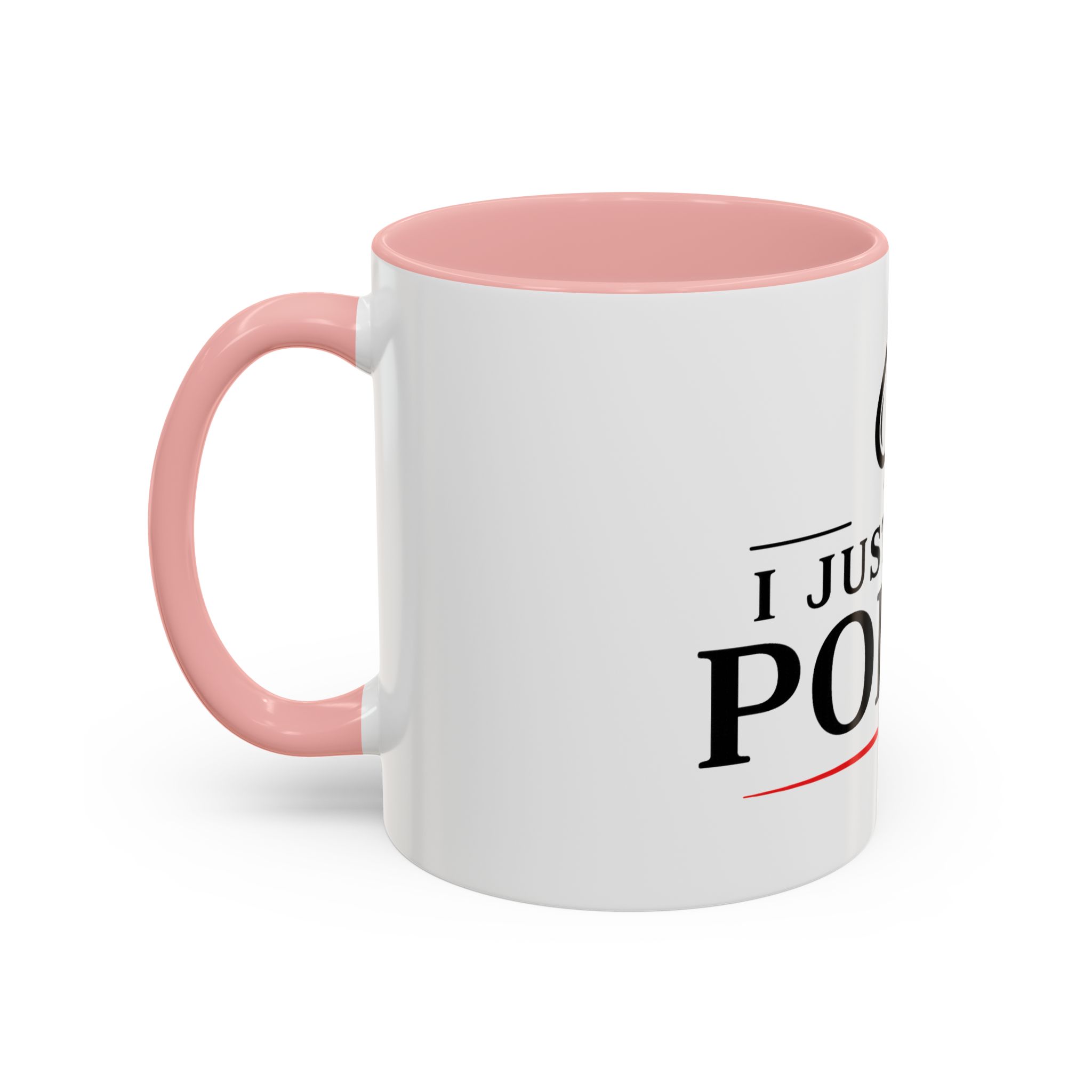 I Just Play Poker White Mug – Black & Red Logo