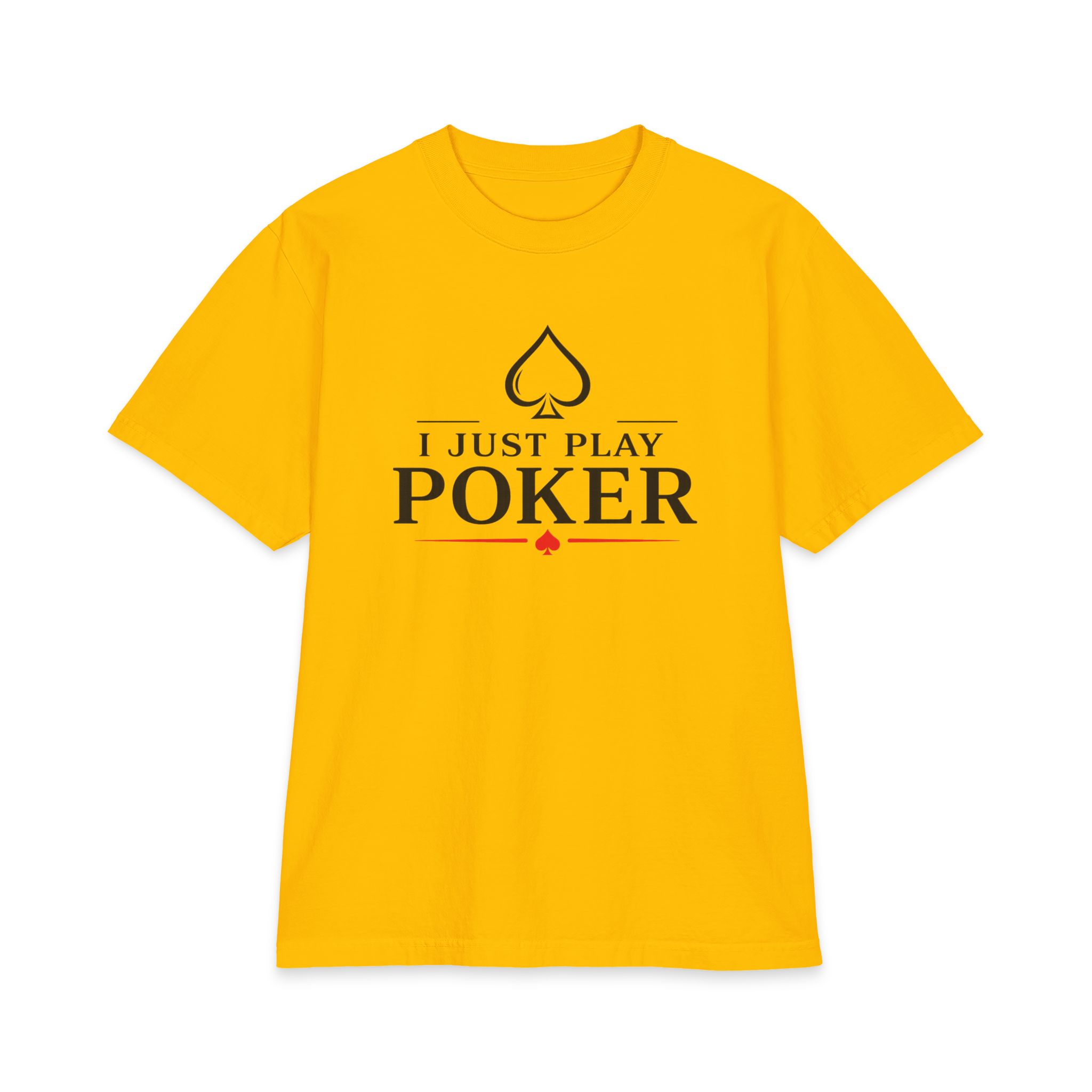 I Just Play Poker T-Shirt – Black & Red Poker Graphic Tee